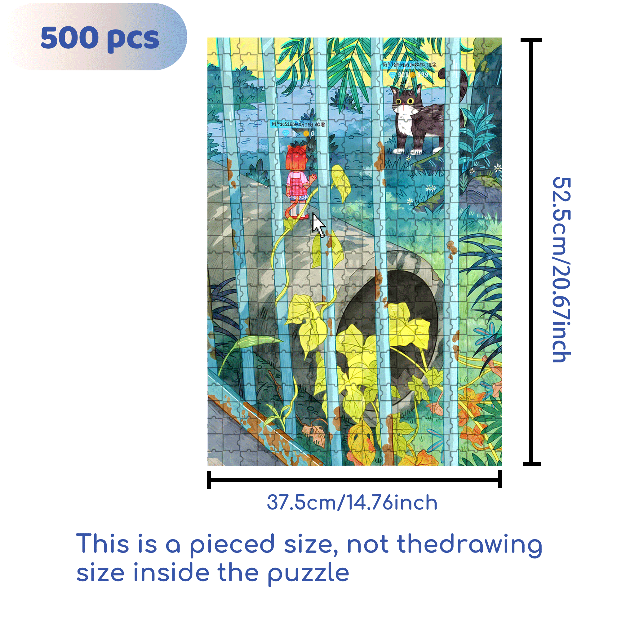 Cat World 500pcs/1000pcs Jigsaw Puzzle, Scratch-Resistant, Interactive Family Game & Brain-Boosting DIY Decor, Perfect for Halloween, Christmas & New Year Gifts, Family Puzzle Game