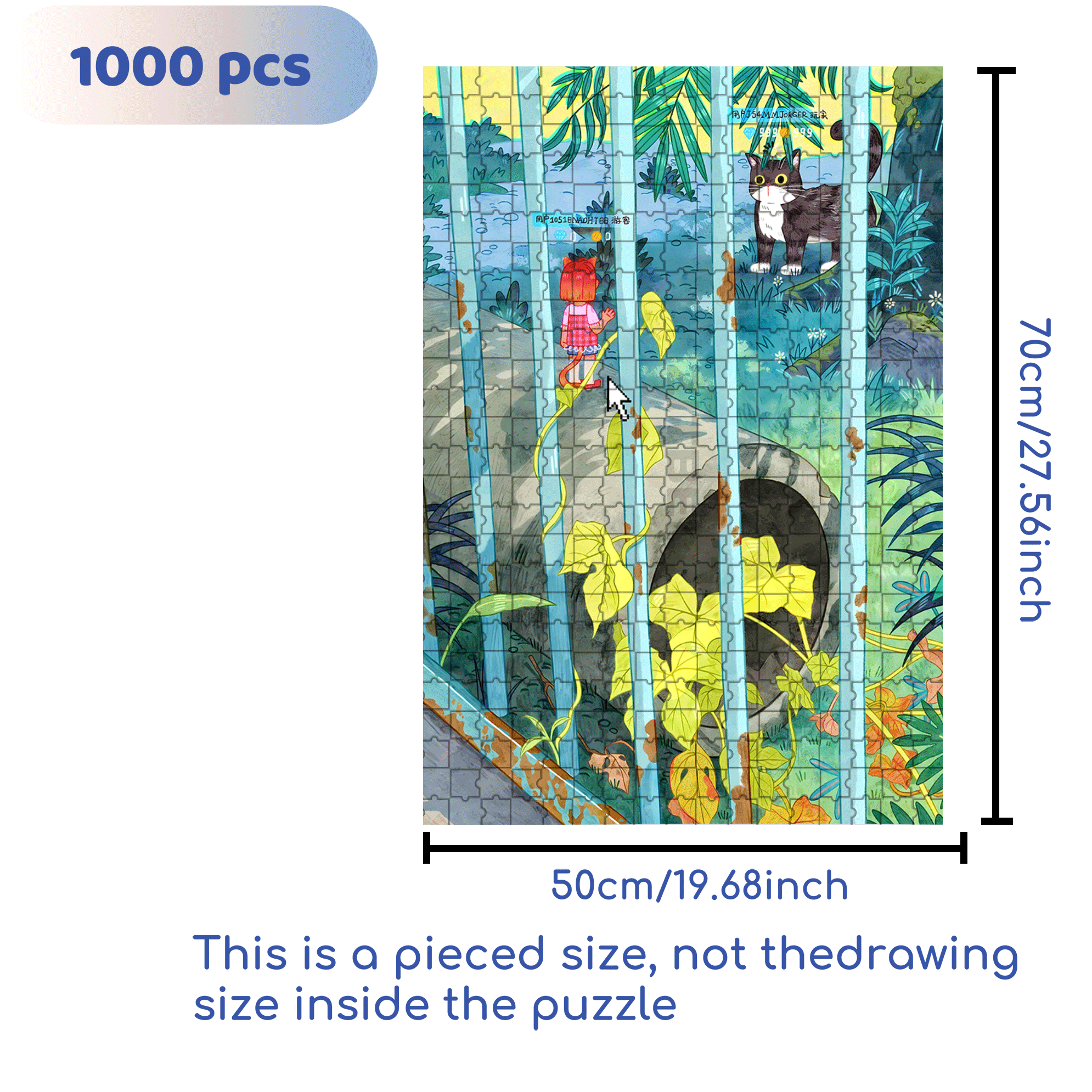 Cat World 500pcs/1000pcs Jigsaw Puzzle, Scratch-Resistant, Interactive Family Game & Brain-Boosting DIY Decor, Perfect for Halloween, Christmas & New Year Gifts, Family Puzzle Game