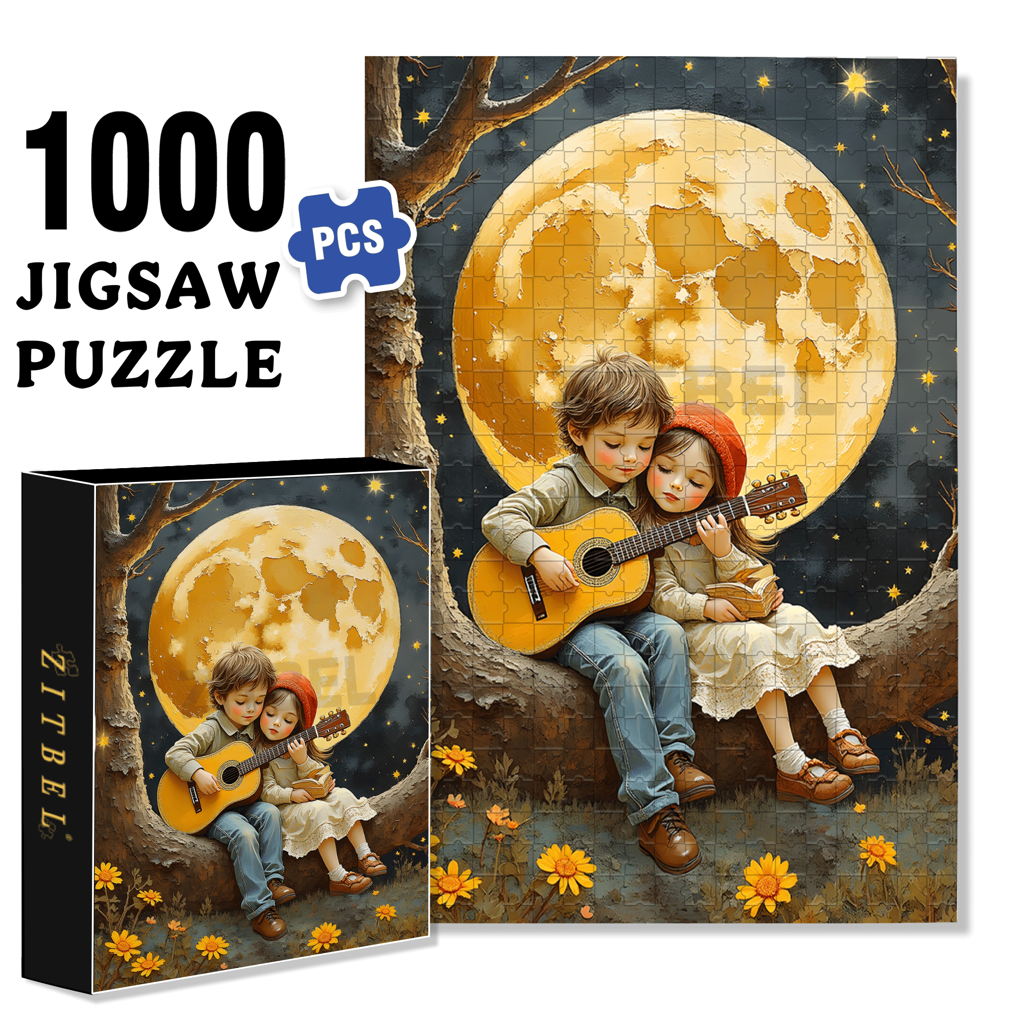 Childhood Memories 12 500pcs/1000pcs Jigsaw Puzzle, Scratch-Resistant, Interactive Family Game & Brain-Boosting DIY Decor, Perfect for Halloween, Christmas & New Year Gifts, Family Puzzle Game