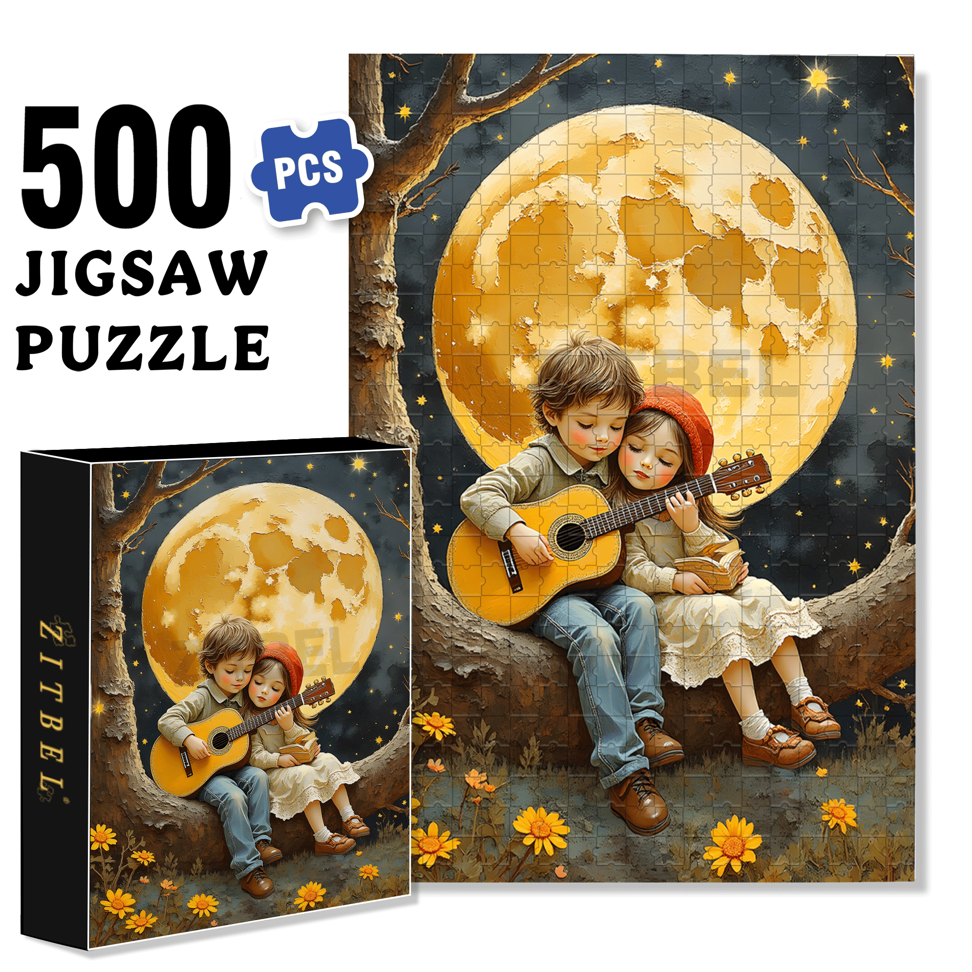 Childhood Memories 12 500pcs/1000pcs Jigsaw Puzzle, Scratch-Resistant, Interactive Family Game & Brain-Boosting DIY Decor, Perfect for Halloween, Christmas & New Year Gifts, Family Puzzle Game