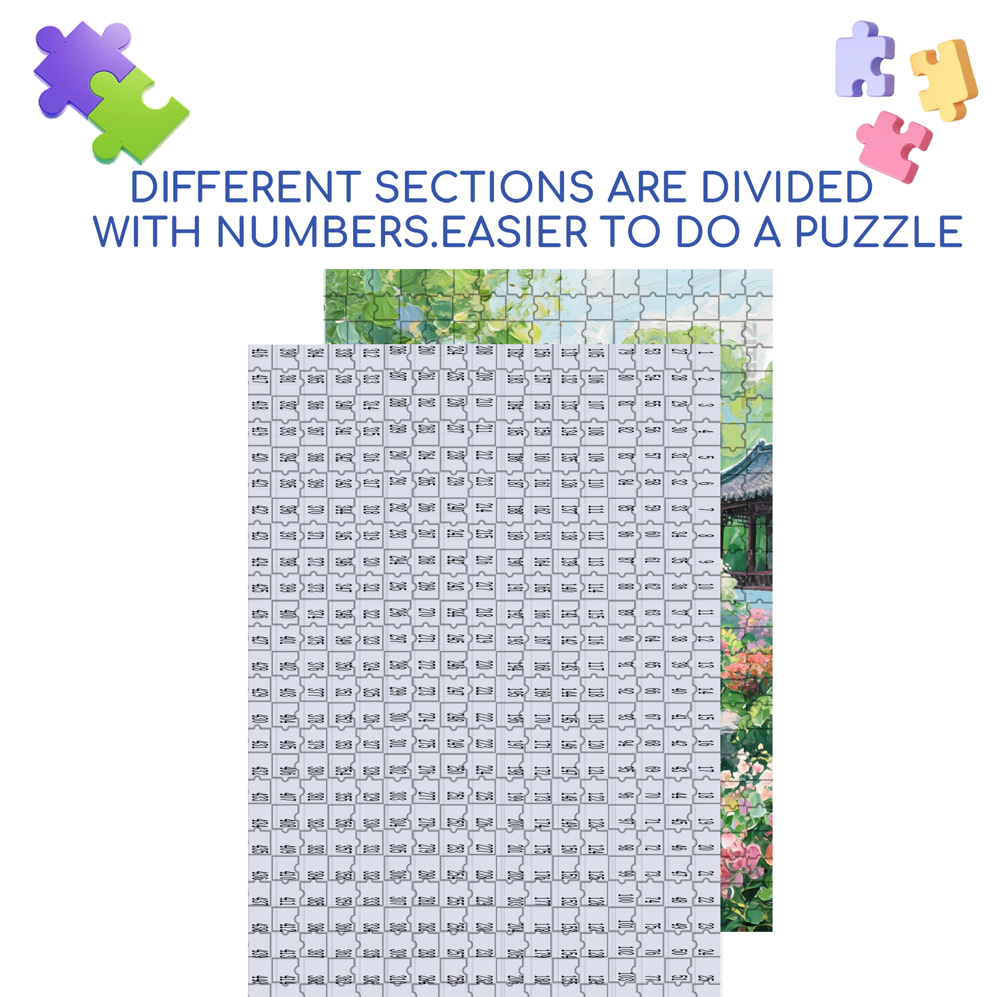 Chinese Gardens 500pcs/1000pcs Jigsaw Puzzle, Scratch-Resistant, Interactive Family Game & Brain-Boosting DIY Decor, Perfect for Halloween, Christmas & New Year Gifts, Family Puzzle Game