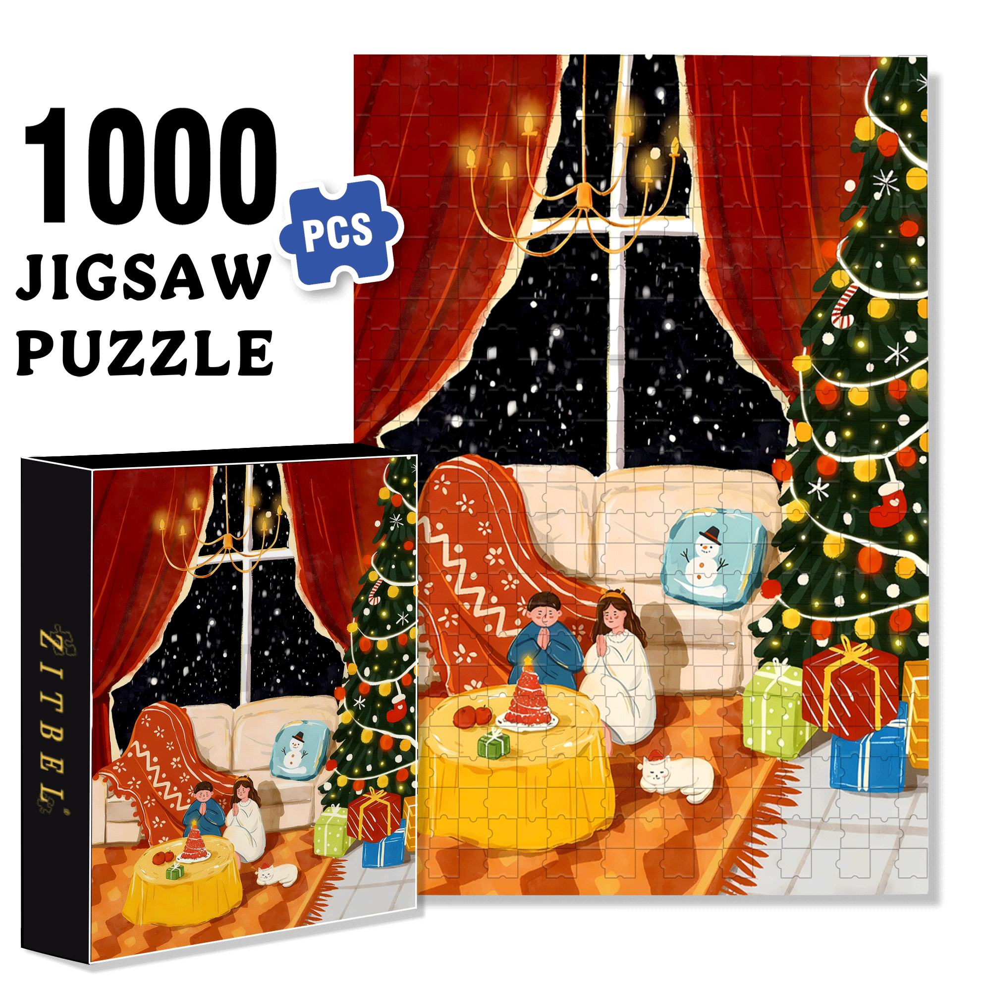 Christmas Prayer 500pcs/1000pcs Jigsaw Puzzle, Scratch-Resistant, Interactive Family Game & Brain-Boosting DIY Decor, Perfect for Halloween, Christmas & New Year Gifts, Family Puzzle Game