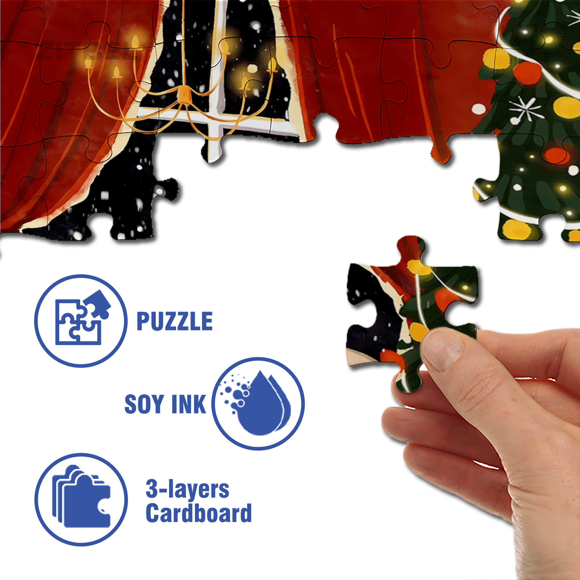 Christmas Prayer 500pcs/1000pcs Jigsaw Puzzle, Scratch-Resistant, Interactive Family Game & Brain-Boosting DIY Decor, Perfect for Halloween, Christmas & New Year Gifts, Family Puzzle Game
