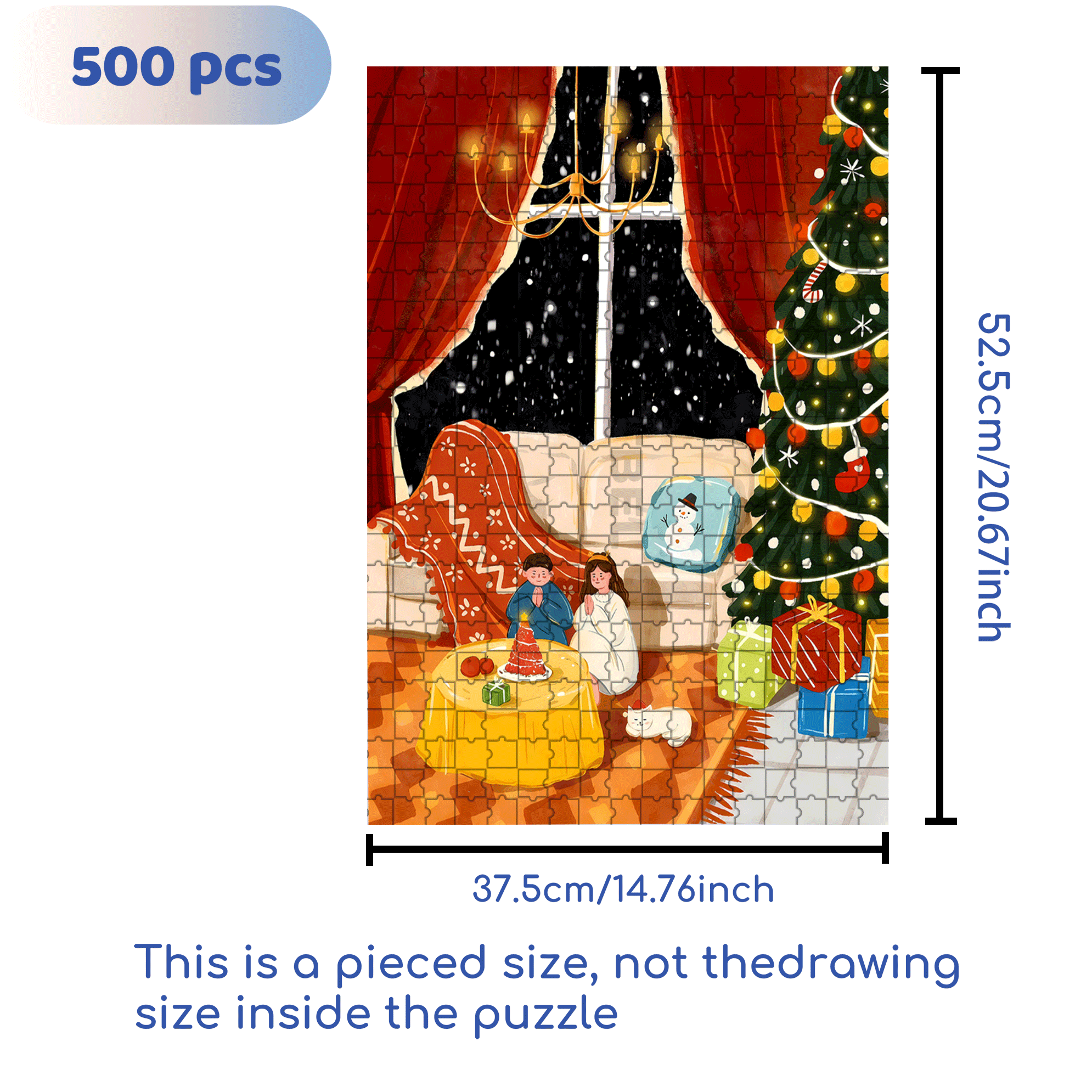 Christmas Prayer 500pcs/1000pcs Jigsaw Puzzle, Scratch-Resistant, Interactive Family Game & Brain-Boosting DIY Decor, Perfect for Halloween, Christmas & New Year Gifts, Family Puzzle Game