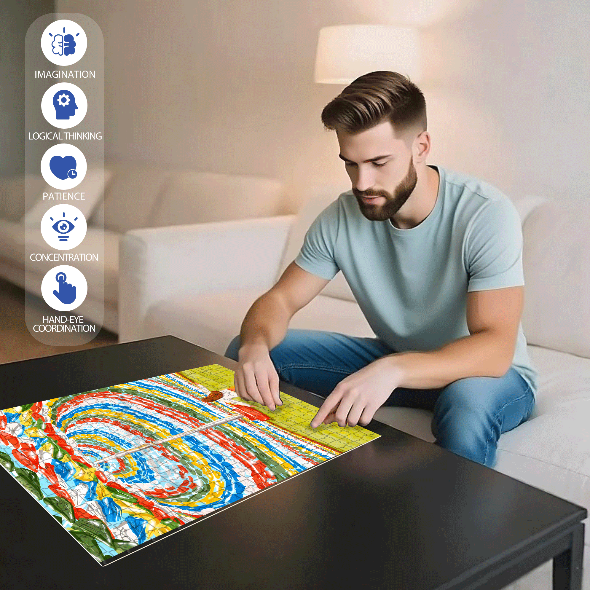 Cleanse The Soul 500pcs/1000pcs Jigsaw Puzzle, Scratch-Resistant, Interactive Family Game & Brain-Boosting DIY Decor, Perfect for Halloween, Christmas & New Year Gifts, Family Puzzle Game