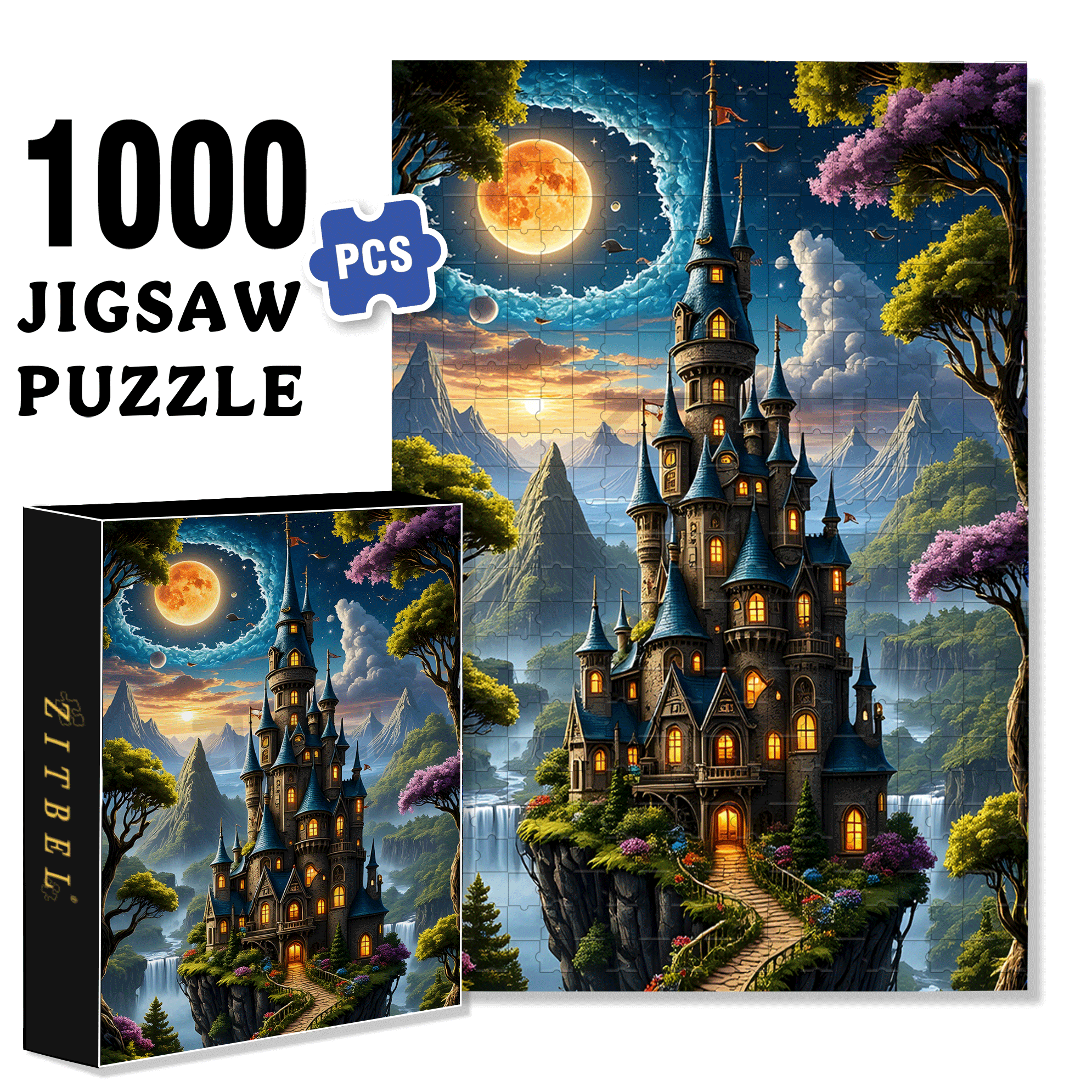 Confusing Times 500pcs/1000pcs Jigsaw Puzzle, Scratch-Resistant, Interactive Family Game & Brain-Boosting DIY Decor, Perfect for Halloween, Christmas & New Year Gifts, Family Puzzle Game