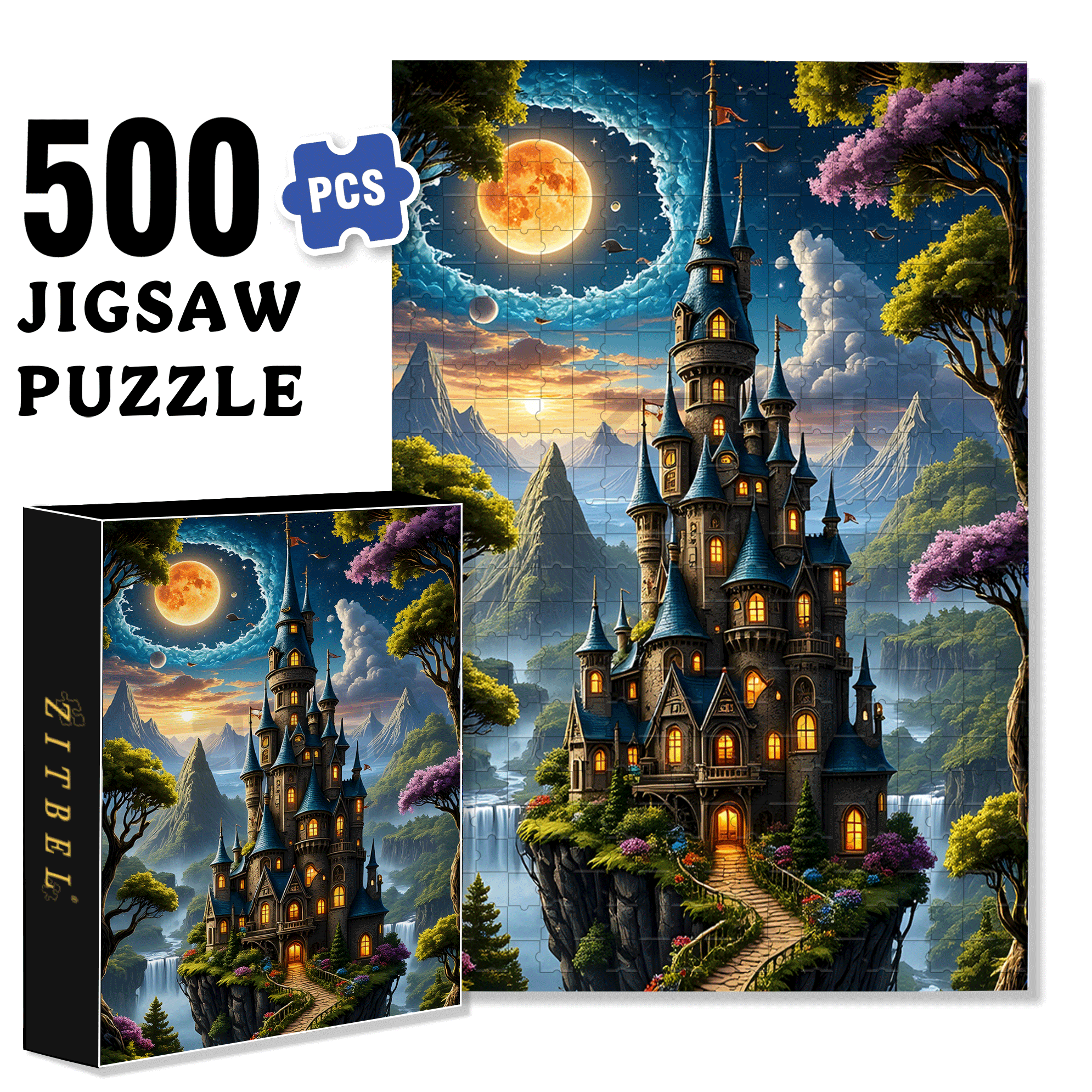Confusing Times 500pcs/1000pcs Jigsaw Puzzle, Scratch-Resistant, Interactive Family Game & Brain-Boosting DIY Decor, Perfect for Halloween, Christmas & New Year Gifts, Family Puzzle Game