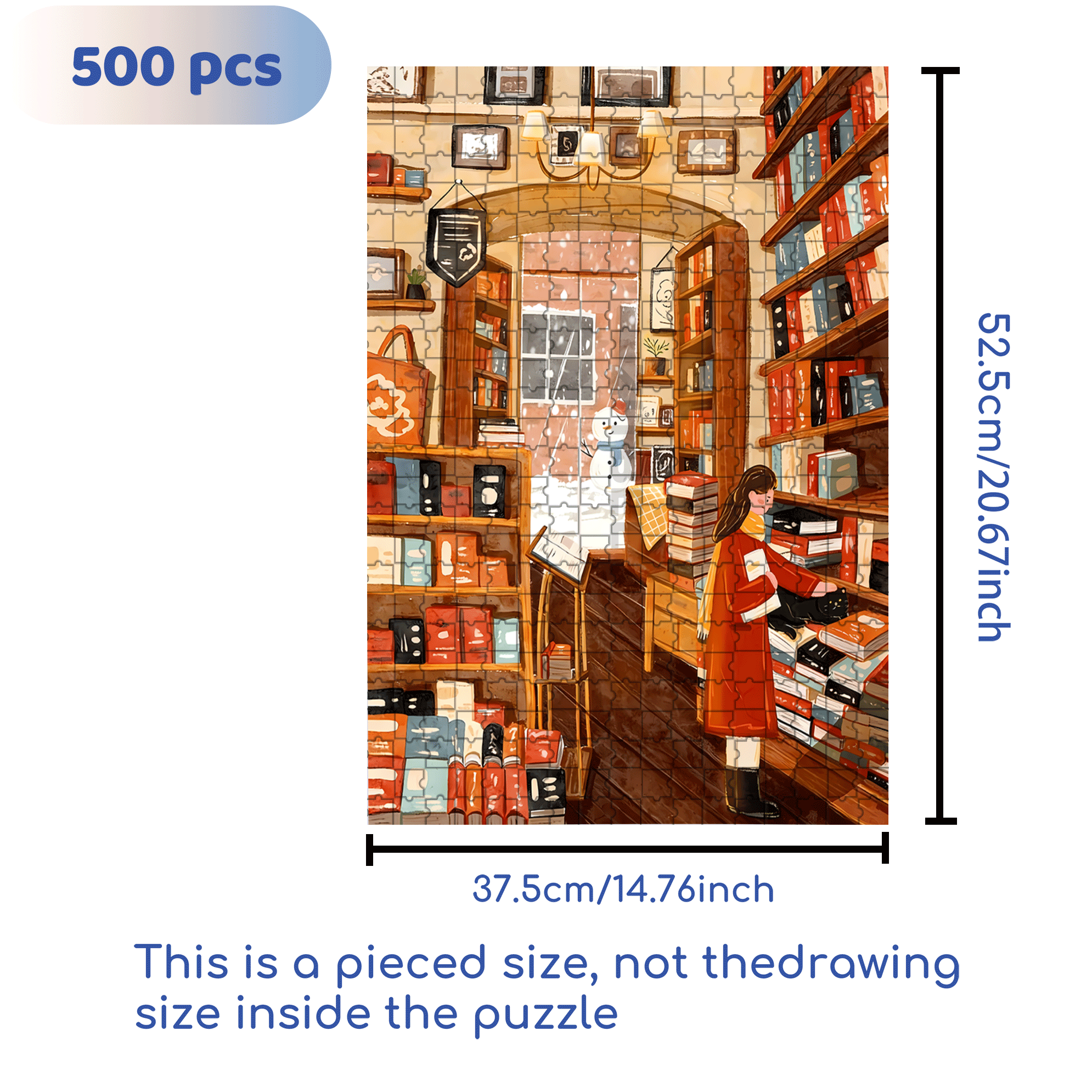 Cute Little Black Cat 500pcs/1000pcs Jigsaw Puzzle, Scratch-Resistant, Interactive Family Game & Brain-Boosting DIY Decor, Perfect for Halloween, Christmas & New Year Gifts, Family Puzzle Game