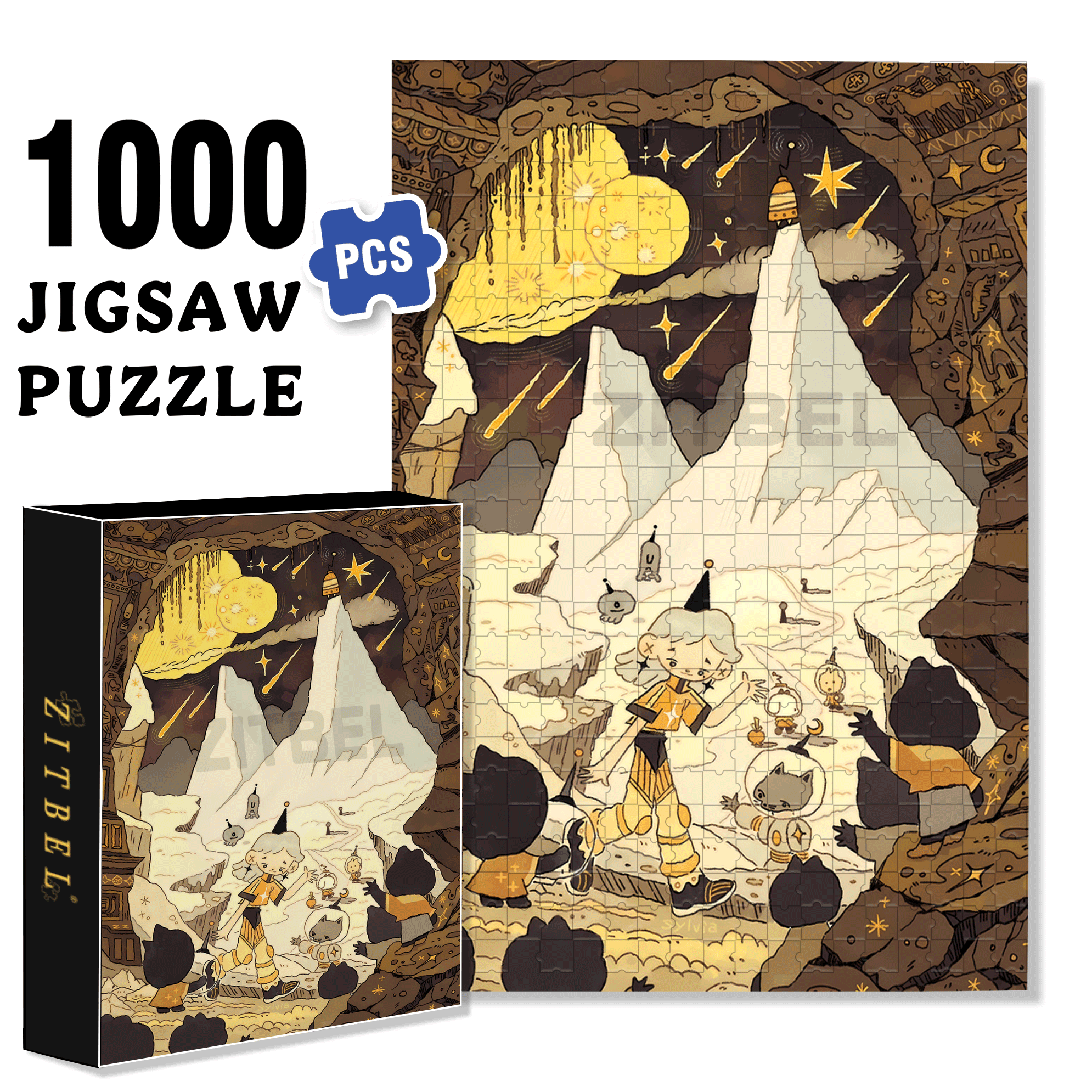Departure 500pcs/1000pcs Jigsaw Puzzle, Scratch-Resistant, Interactive Family Game & Brain-Boosting DIY Decor, Perfect for Halloween, Christmas & New Year Gifts, Family Puzzle Game