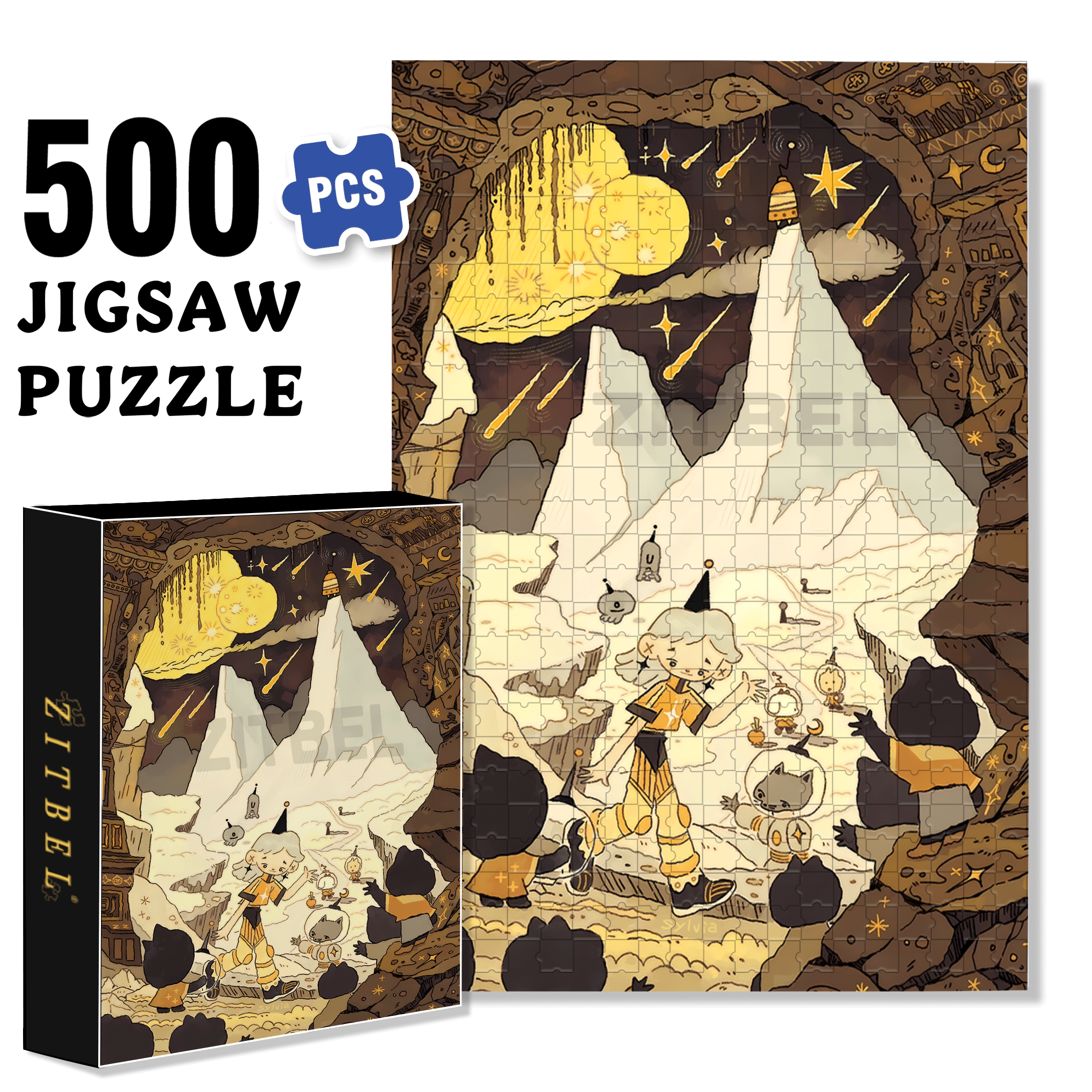 Departure 500pcs/1000pcs Jigsaw Puzzle, Scratch-Resistant, Interactive Family Game & Brain-Boosting DIY Decor, Perfect for Halloween, Christmas & New Year Gifts, Family Puzzle Game