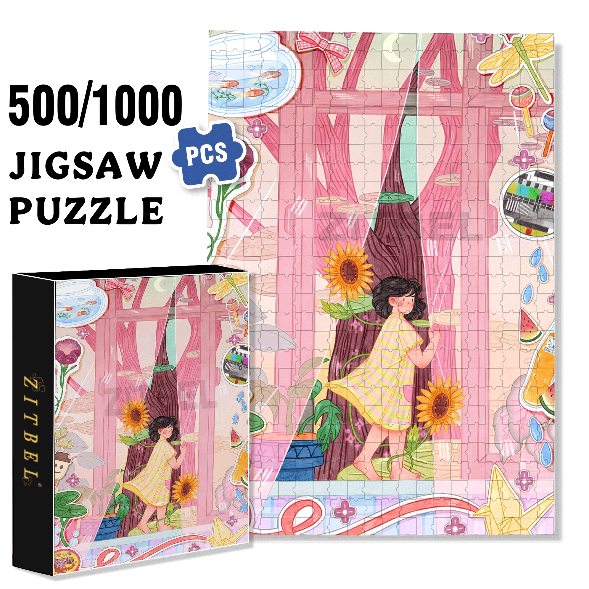 Don't Want To Grow Up 500pcs/1000pcs Jigsaw Puzzle, Scratch-Resistant, Interactive Family Game & Brain-Boosting DIY Decor, Perfect for Halloween, Christmas & New Year Gifts, Family Puzzle Game