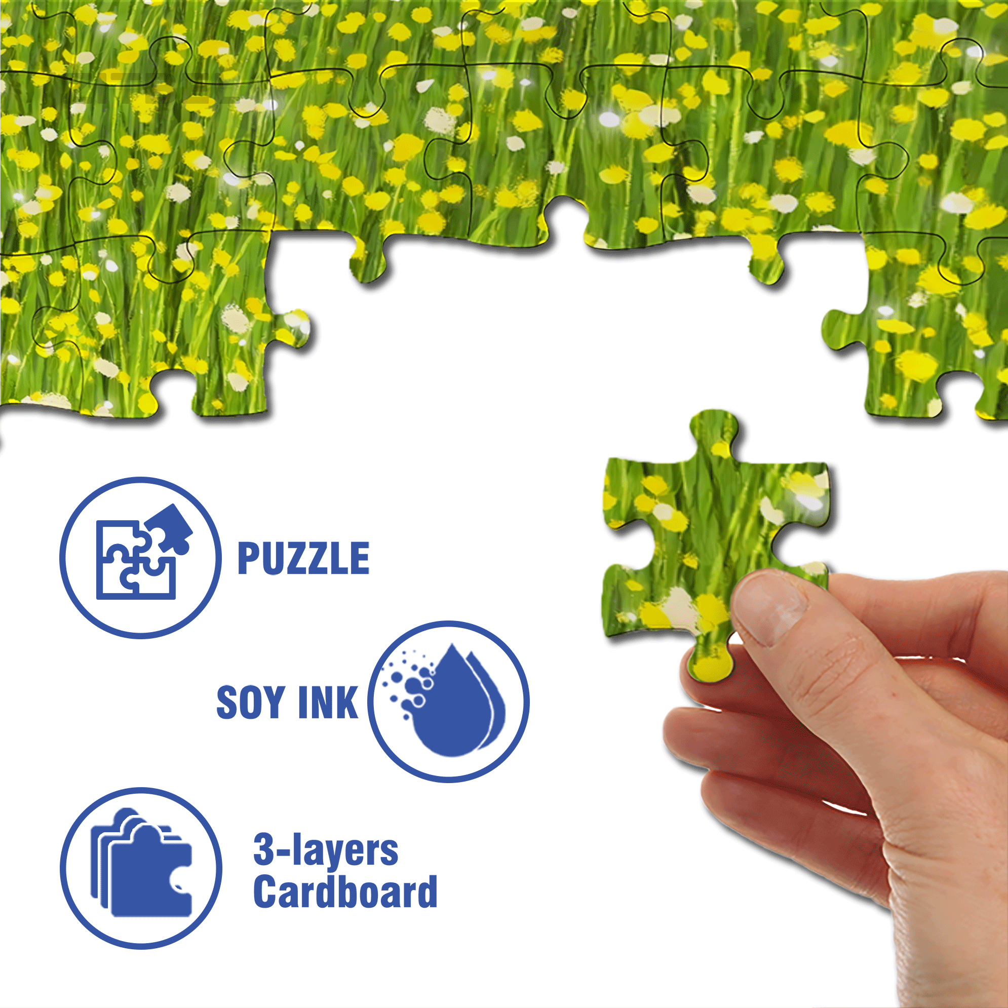 Dot Little Flower 500pcs/1000pcs Jigsaw Puzzle, Scratch-Resistant, Interactive Family Game & Brain-Boosting DIY Decor, Perfect for Halloween, Christmas & New Year Gifts, Family Puzzle Game