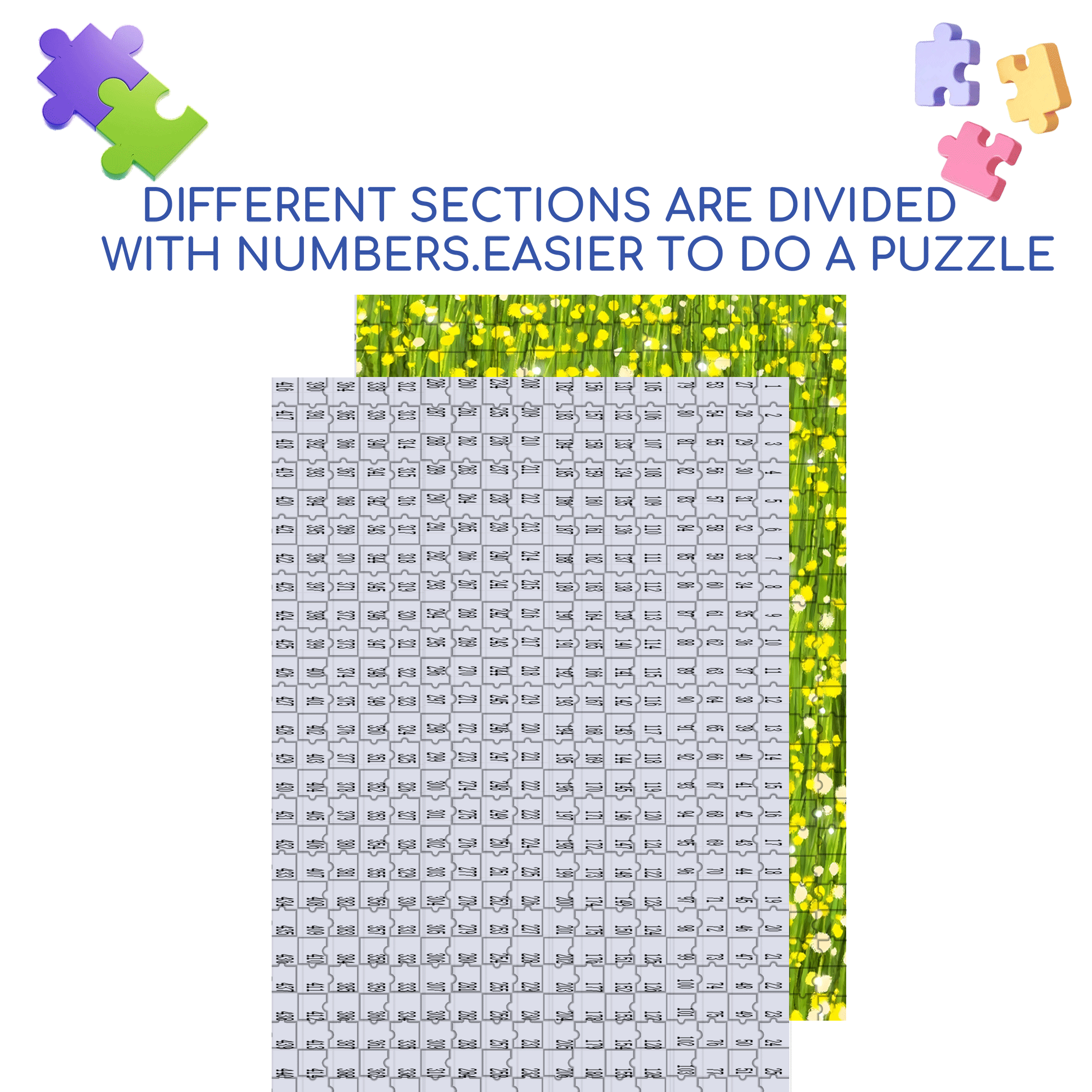 Dot Little Flower 500pcs/1000pcs Jigsaw Puzzle, Scratch-Resistant, Interactive Family Game & Brain-Boosting DIY Decor, Perfect for Halloween, Christmas & New Year Gifts, Family Puzzle Game