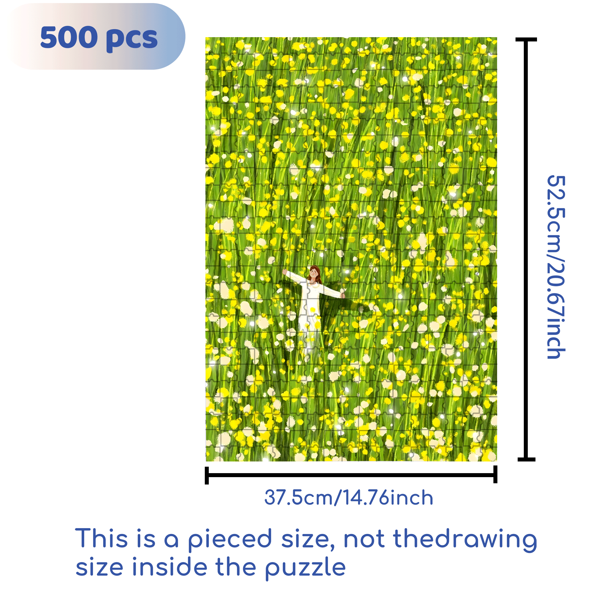 Dot Little Flower 500pcs/1000pcs Jigsaw Puzzle, Scratch-Resistant, Interactive Family Game & Brain-Boosting DIY Decor, Perfect for Halloween, Christmas & New Year Gifts, Family Puzzle Game