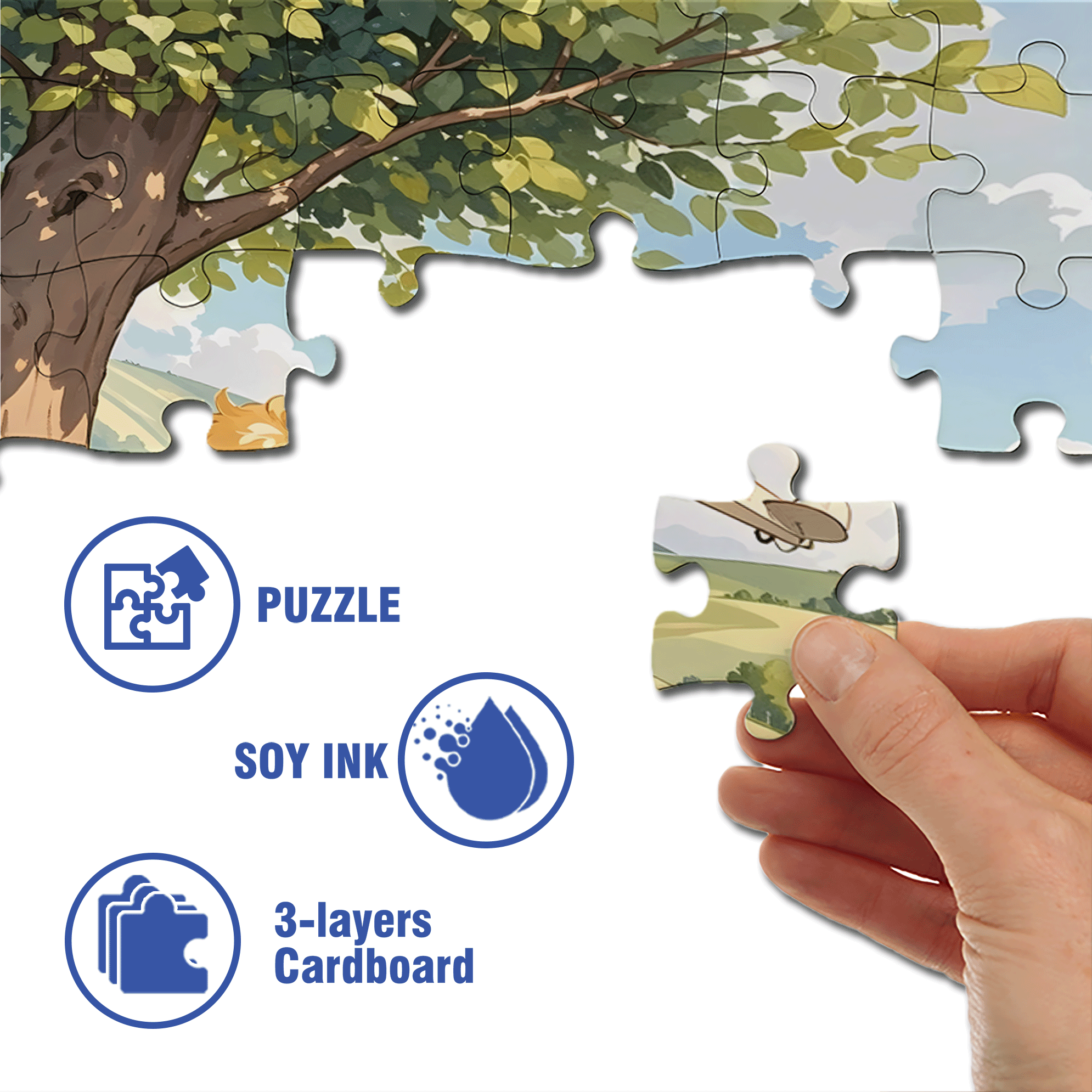 Draw An Airplane 500pcs/1000pcs Jigsaw Puzzle, Scratch-Resistant, Interactive Family Game & Brain-Boosting DIY Decor, Perfect for Halloween, Christmas & New Year Gifts, Family Puzzle Game