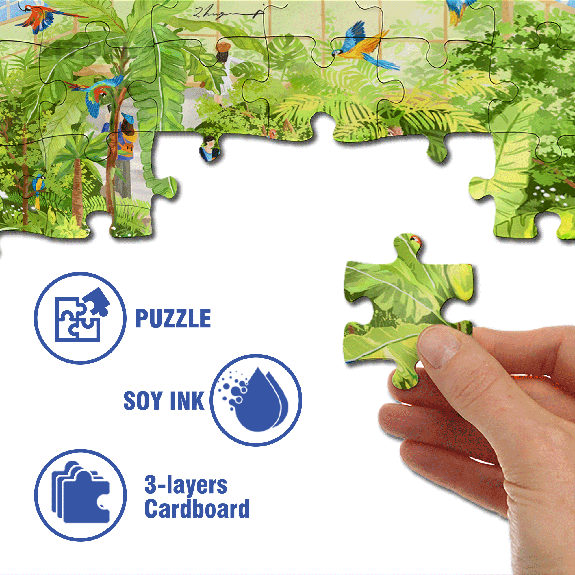 Encountering The Tropics 500pcs/1000pcs Jigsaw Puzzle, Scratch-Resistant, Interactive Family Game & Brain-Boosting DIY Decor, Perfect for Halloween, Christmas & New Year Gifts, Family Puzzle Game