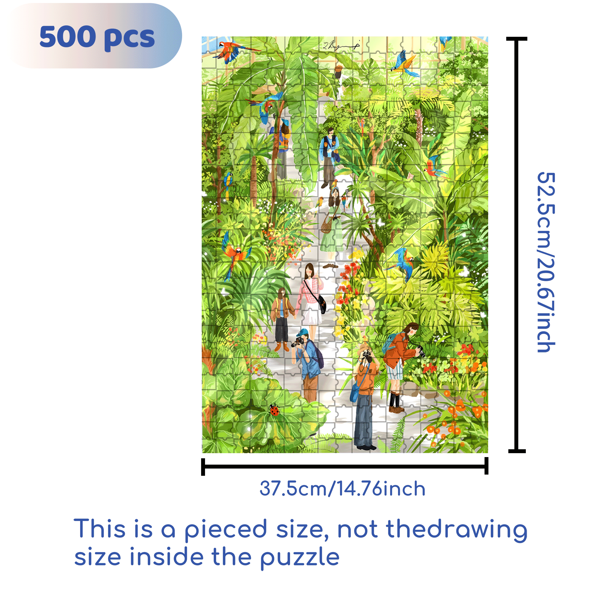 Encountering The Tropics 500pcs/1000pcs Jigsaw Puzzle, Scratch-Resistant, Interactive Family Game & Brain-Boosting DIY Decor, Perfect for Halloween, Christmas & New Year Gifts, Family Puzzle Game
