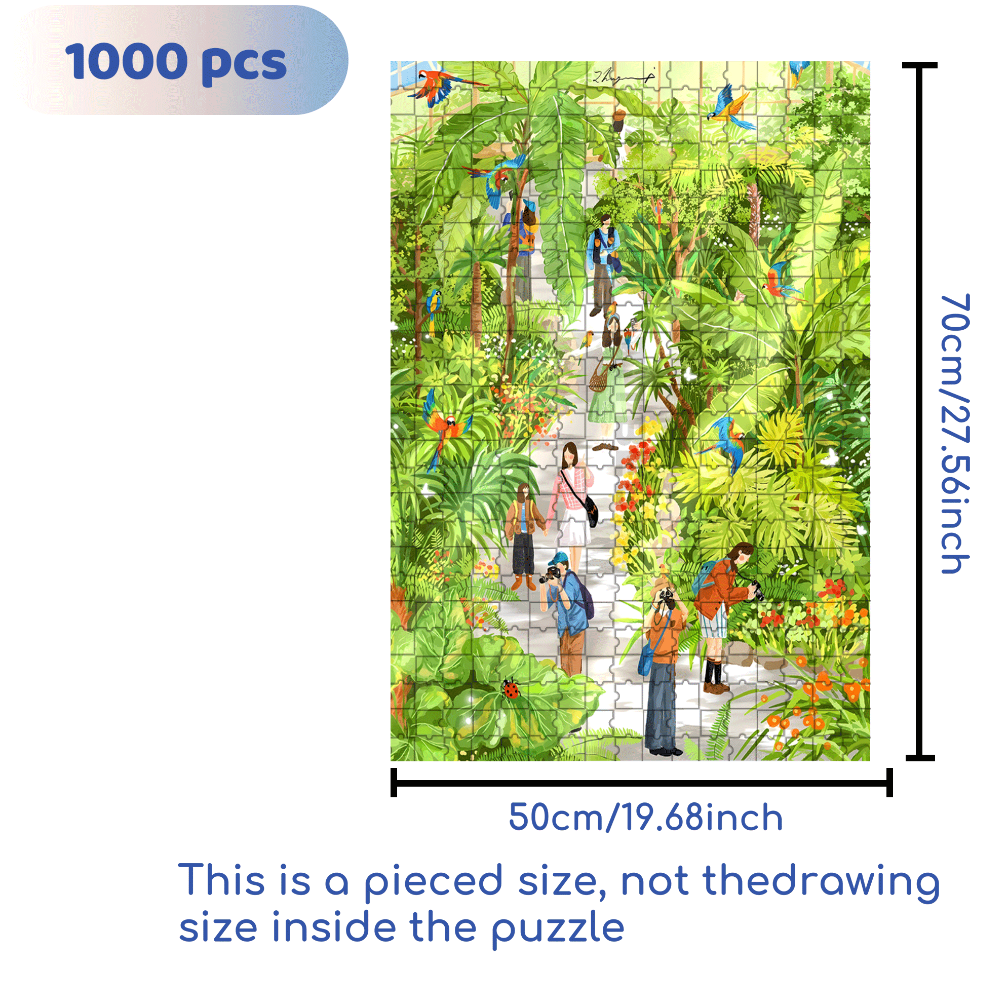 Encountering The Tropics 500pcs/1000pcs Jigsaw Puzzle, Scratch-Resistant, Interactive Family Game & Brain-Boosting DIY Decor, Perfect for Halloween, Christmas & New Year Gifts, Family Puzzle Game