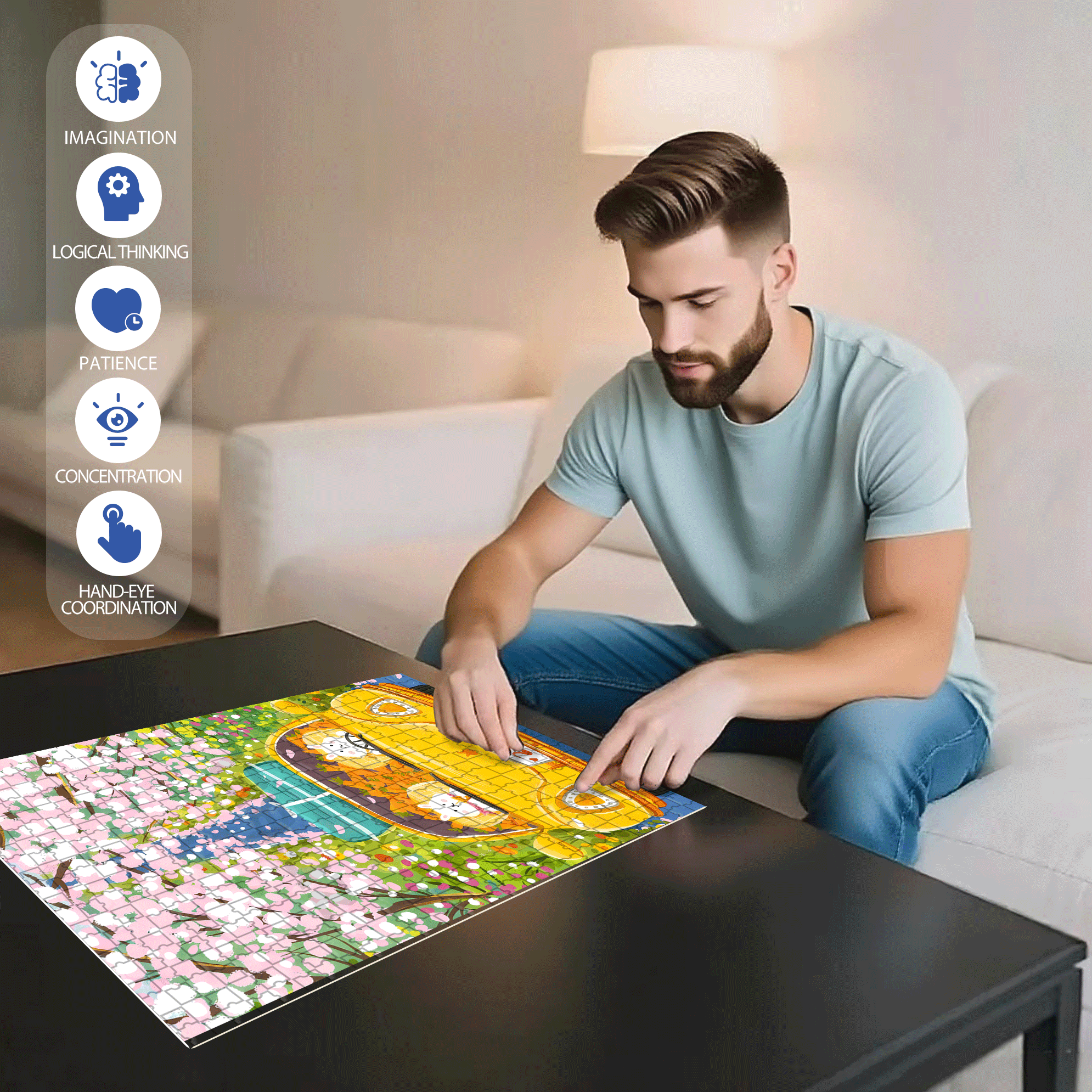 Expectations for Spring 500pcs/1000pcs Jigsaw Puzzle, Scratch-Resistant, Interactive Family Game & Brain-Boosting DIY Decor, Perfect for Halloween, Christmas & New Year Gifts, Family Puzzle Game