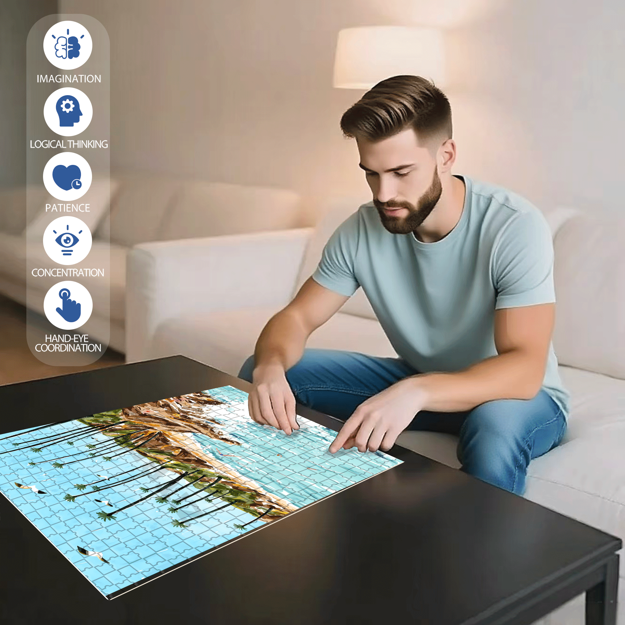 Extreme Sports 500pcs/1000pcs Jigsaw Puzzle, Scratch-Resistant, Interactive Family Game & Brain-Boosting DIY Decor, Perfect for Halloween, Christmas & New Year Gifts, Family Puzzle Game