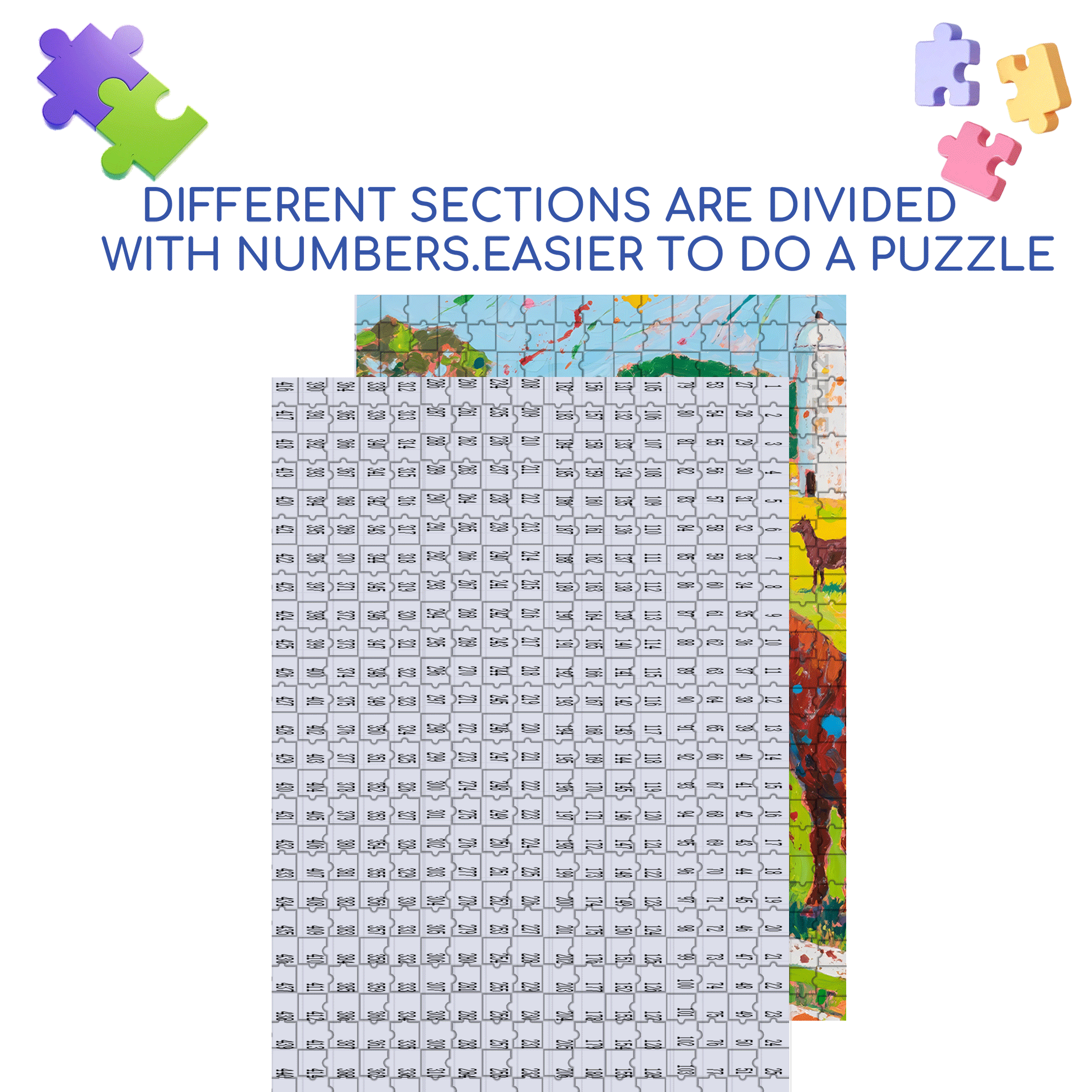 Farm Animals 2 500pcs/1000pcs Jigsaw Puzzle, Scratch-Resistant, Interactive Family Game & Brain-Boosting DIY Decor, Perfect for Halloween, Christmas & New Year Gifts, Family Puzzle Game