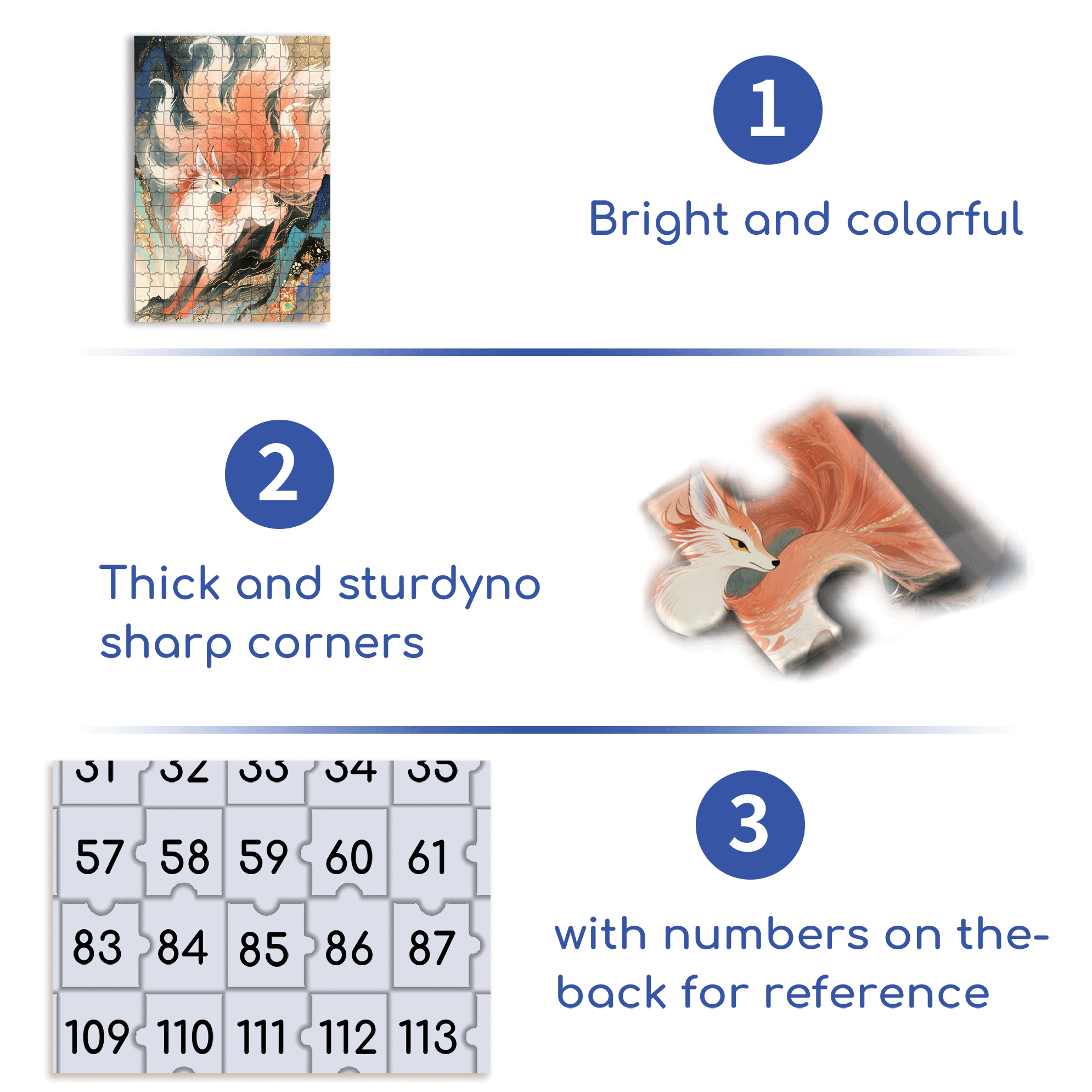 Fire Fox 2 500pcs/1000pcs Jigsaw Puzzle, Scratch-Resistant, Interactive Family Game & Brain-Boosting DIY Decor, Perfect for Halloween, Christmas & New Year Gifts, Family Puzzle Game