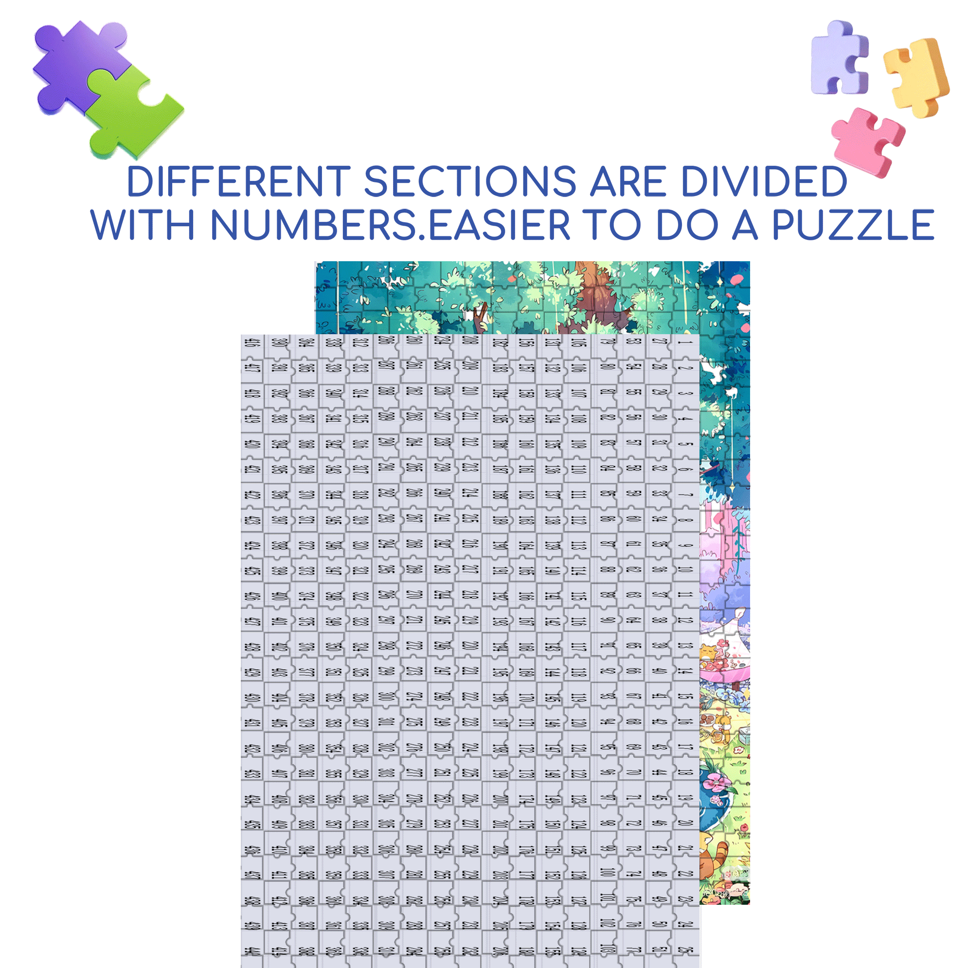 Forest Pool Party 500pcs/1000pcs Jigsaw Puzzle, Scratch-Resistant, Interactive Family Game & Brain-Boosting DIY Decor, Perfect for Halloween, Christmas & New Year Gifts, Family Puzzle Game