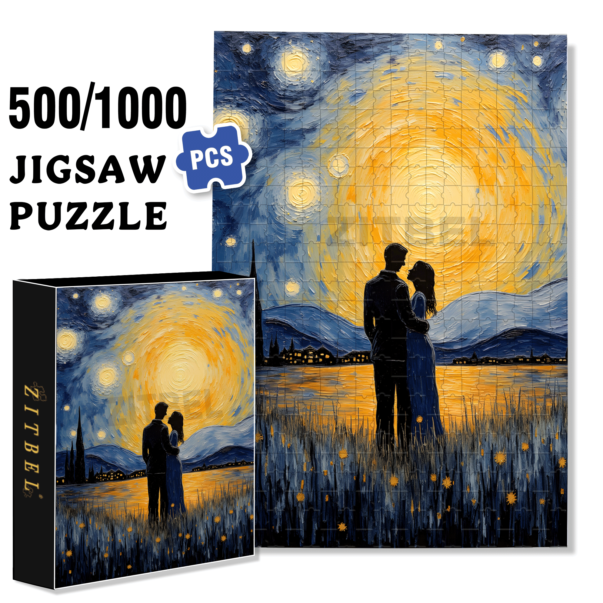 Forever And Ever 500pcs/1000pcs Jigsaw Puzzle, Scratch-Resistant, Interactive Family Game & Brain-Boosting DIY Decor, Perfect for Halloween, Christmas & New Year Gifts, Family Puzzle Game