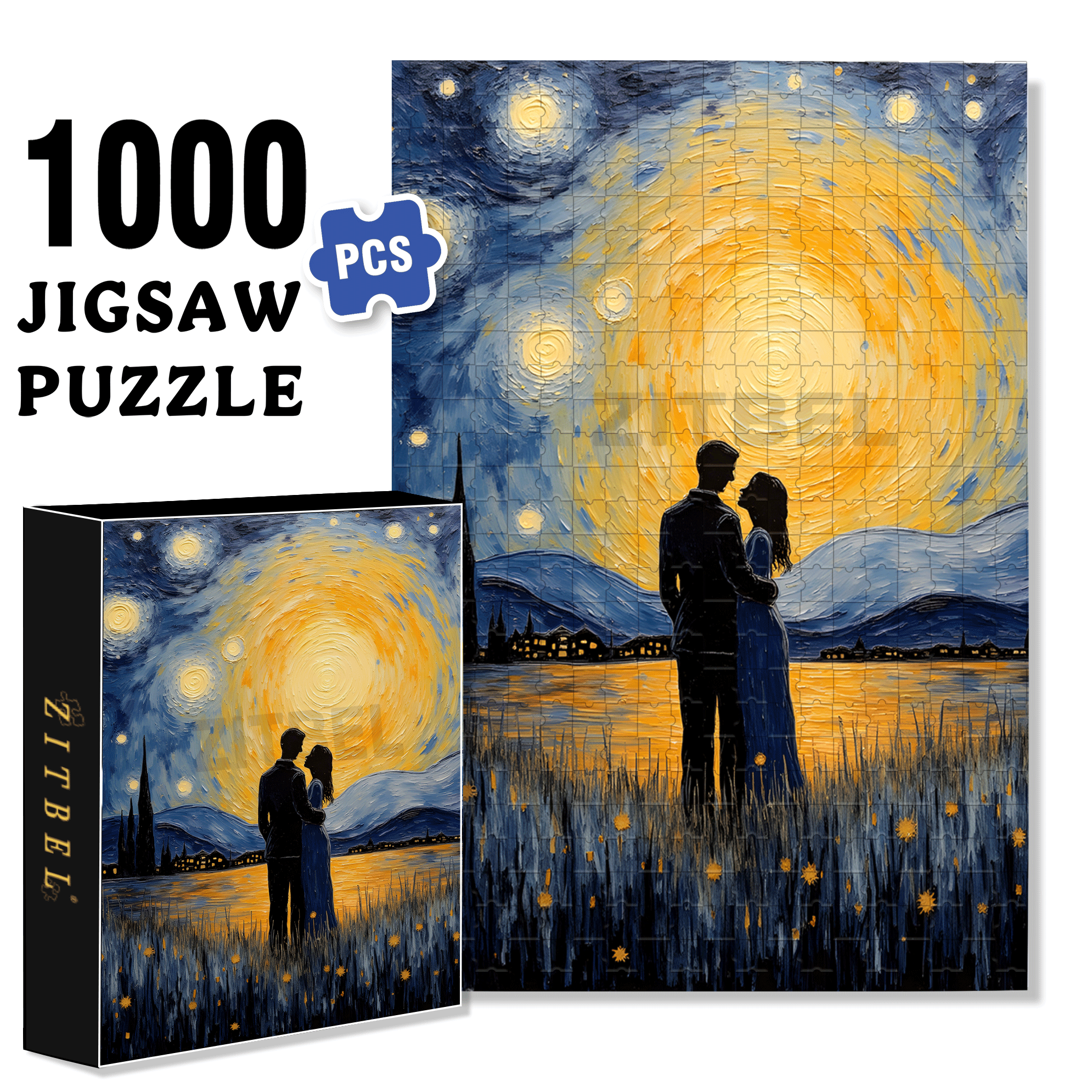 Forever And Ever 500pcs/1000pcs Jigsaw Puzzle, Scratch-Resistant, Interactive Family Game & Brain-Boosting DIY Decor, Perfect for Halloween, Christmas & New Year Gifts, Family Puzzle Game