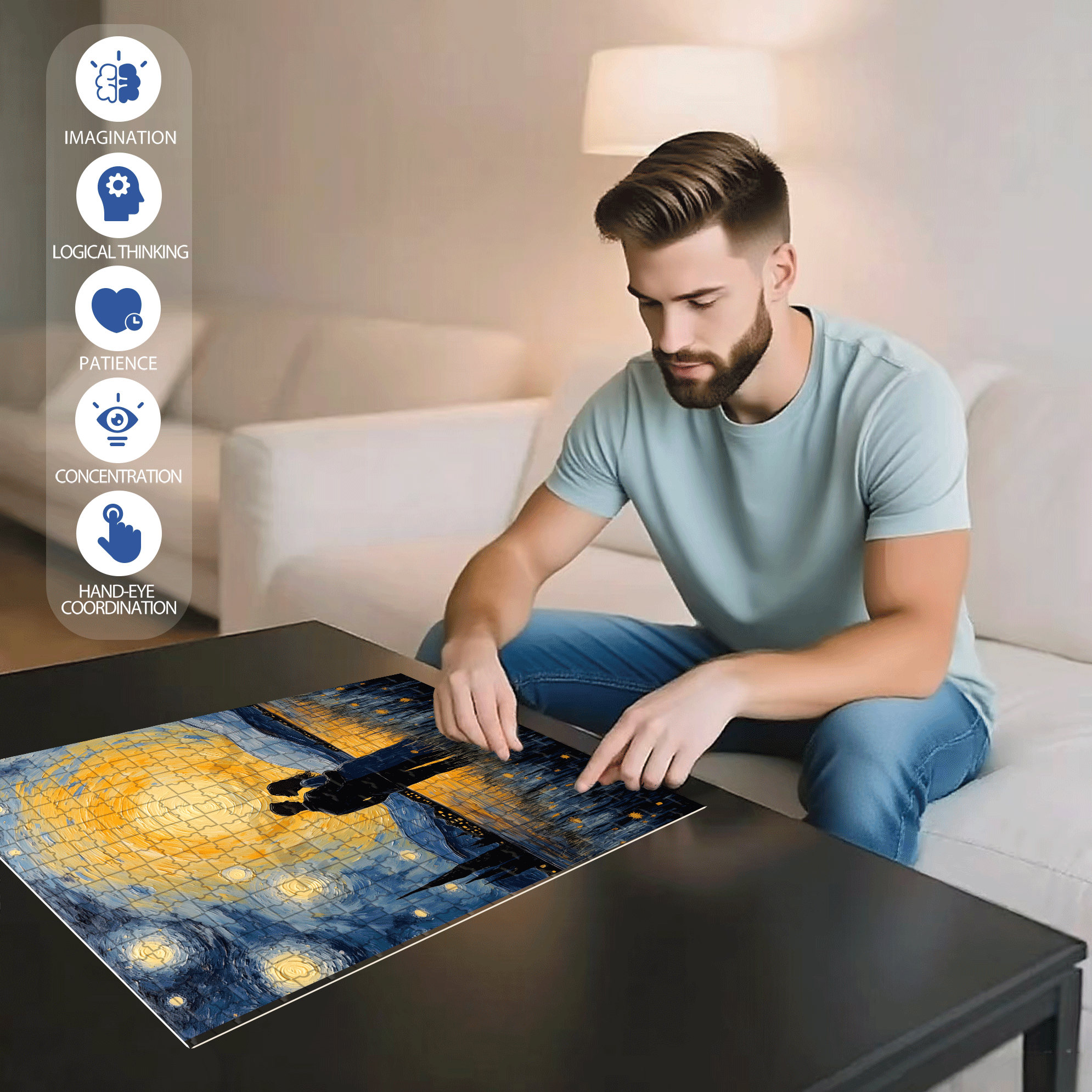 Forever And Ever 500pcs/1000pcs Jigsaw Puzzle, Scratch-Resistant, Interactive Family Game & Brain-Boosting DIY Decor, Perfect for Halloween, Christmas & New Year Gifts, Family Puzzle Game