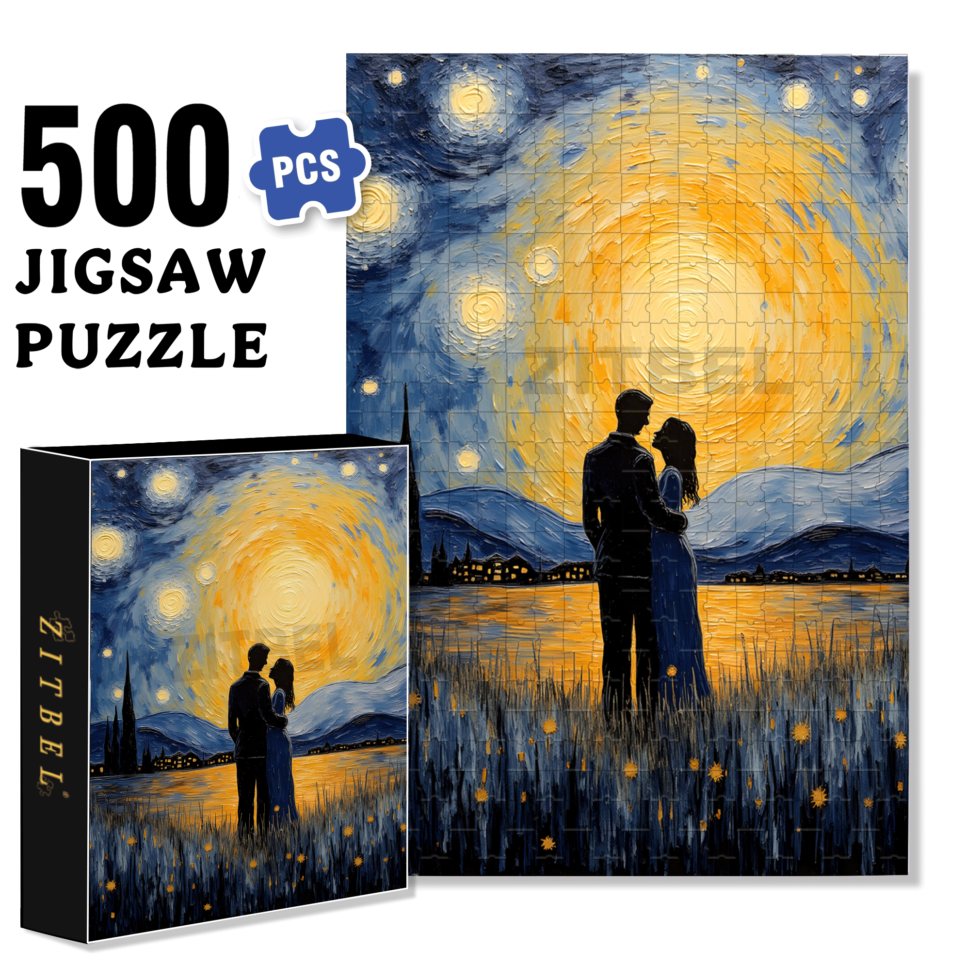Forever And Ever 500pcs/1000pcs Jigsaw Puzzle, Scratch-Resistant, Interactive Family Game & Brain-Boosting DIY Decor, Perfect for Halloween, Christmas & New Year Gifts, Family Puzzle Game