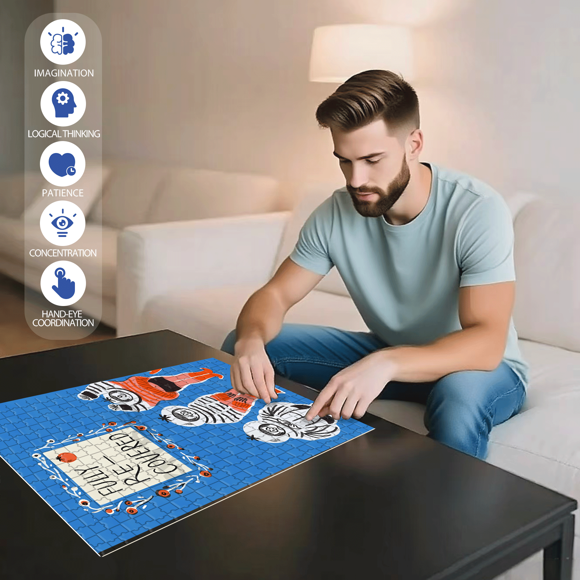 Full Moon Resurrection 500pcs/1000pcs Jigsaw Puzzle, Scratch-Resistant, Interactive Family Game & Brain-Boosting DIY Decor, Perfect for Halloween, Christmas & New Year Gifts, Family Puzzle Game