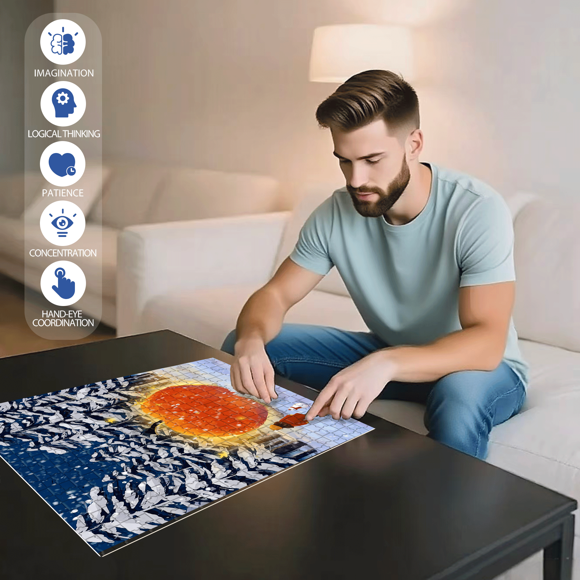 Giant Apple 500pcs/1000pcs Jigsaw Puzzle, Scratch-Resistant, Interactive Family Game & Brain-Boosting DIY Decor, Perfect for Halloween, Christmas & New Year Gifts, Family Puzzle Game