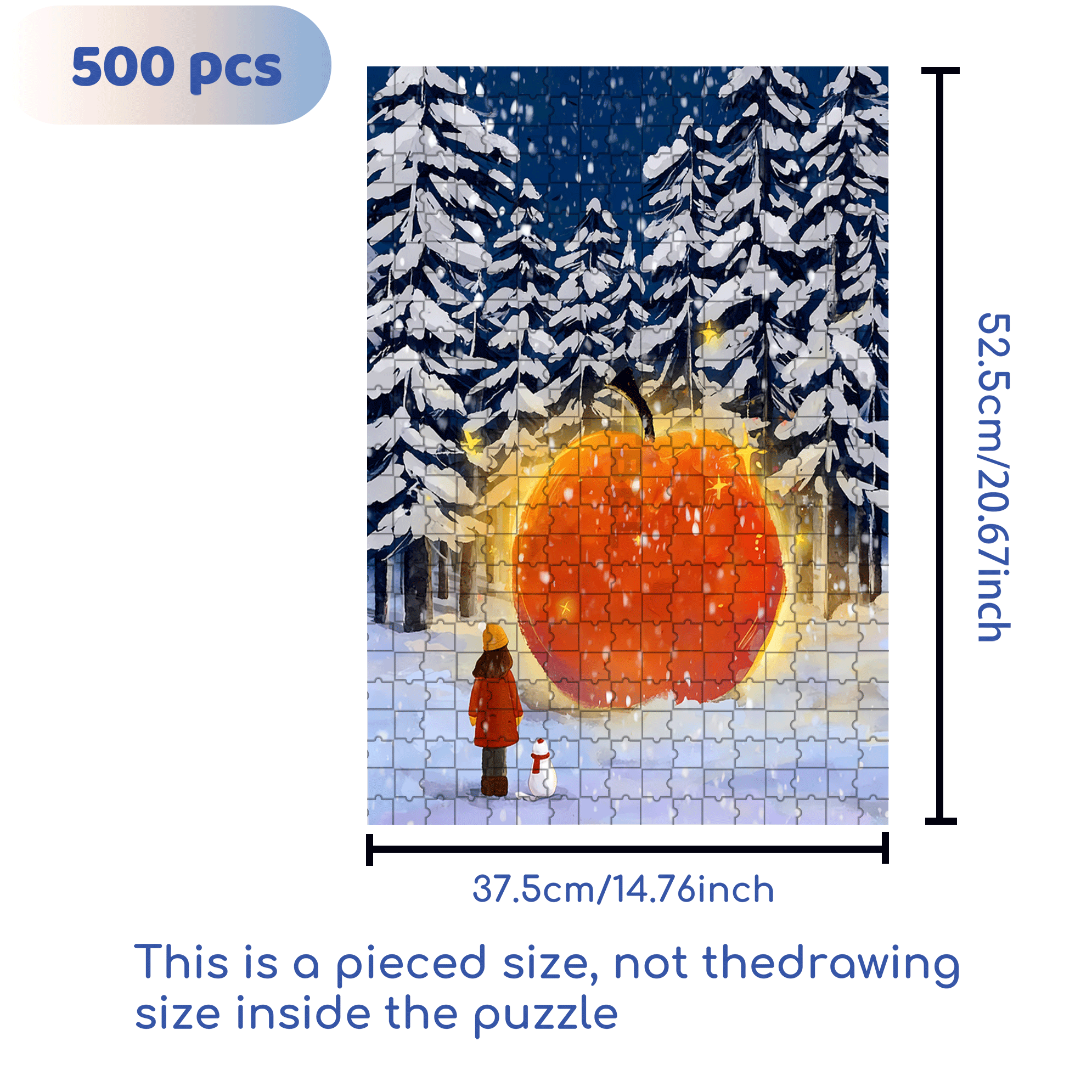 Giant Apple 500pcs/1000pcs Jigsaw Puzzle, Scratch-Resistant, Interactive Family Game & Brain-Boosting DIY Decor, Perfect for Halloween, Christmas & New Year Gifts, Family Puzzle Game