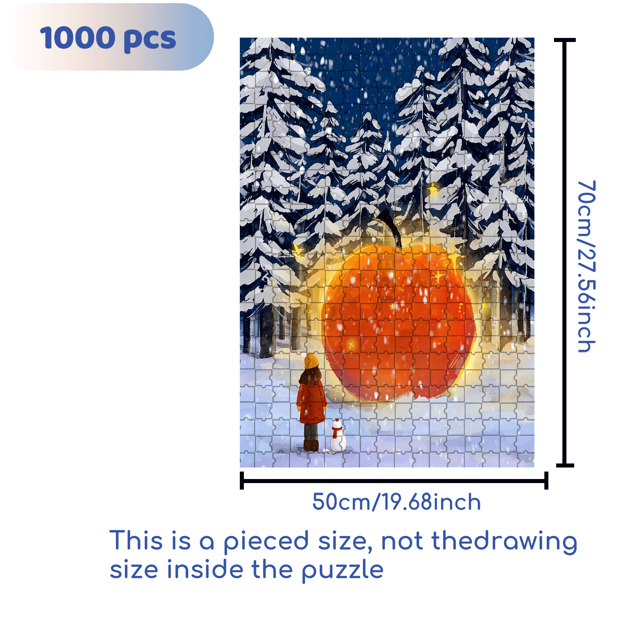 Giant Apple 500pcs/1000pcs Jigsaw Puzzle, Scratch-Resistant, Interactive Family Game & Brain-Boosting DIY Decor, Perfect for Halloween, Christmas & New Year Gifts, Family Puzzle Game
