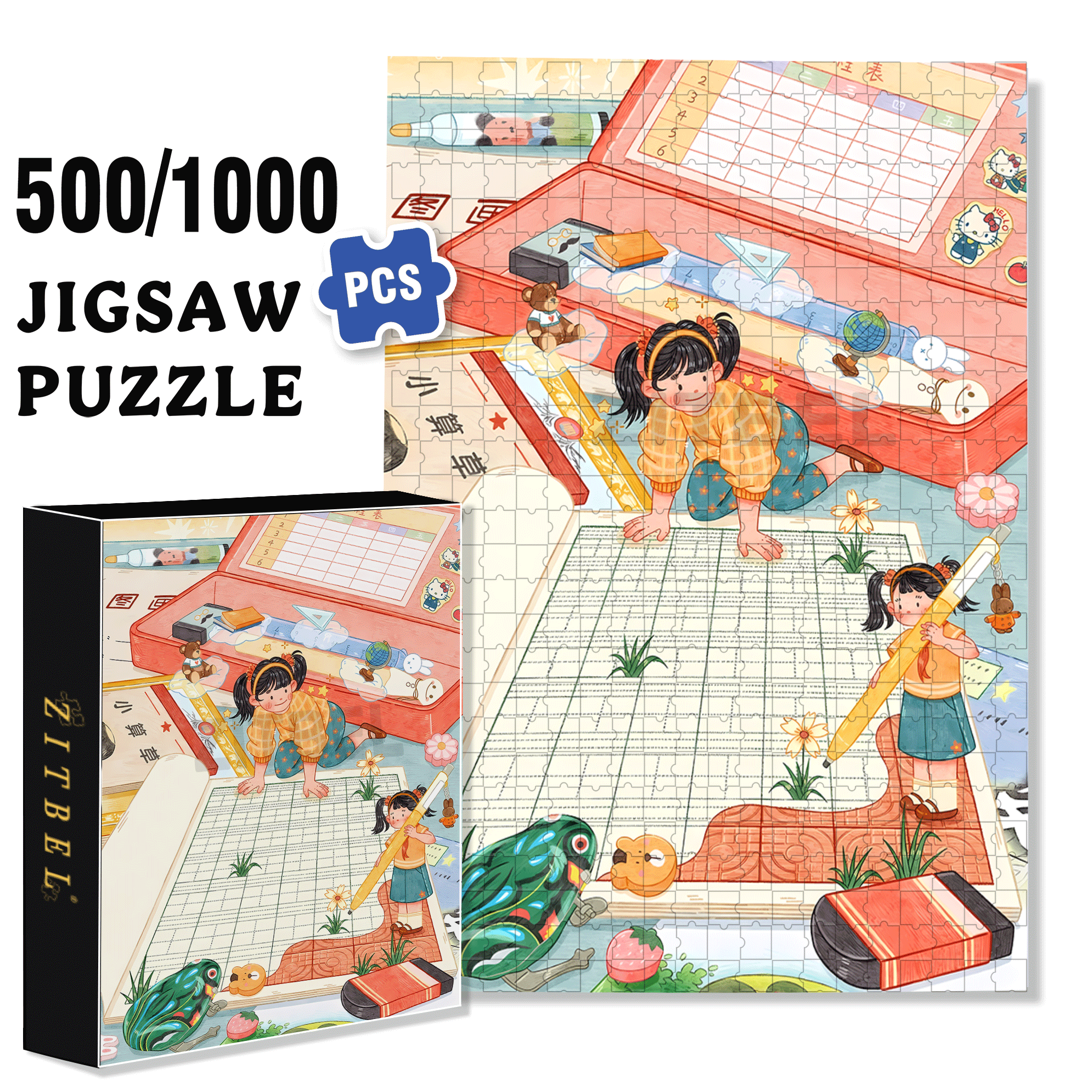 I Miss Summer 500pcs/1000pcs Jigsaw Puzzle, Scratch-Resistant, Interactive Family Game & Brain-Boosting DIY Decor, Perfect for Halloween, Christmas & New Year Gifts, Family Puzzle Game