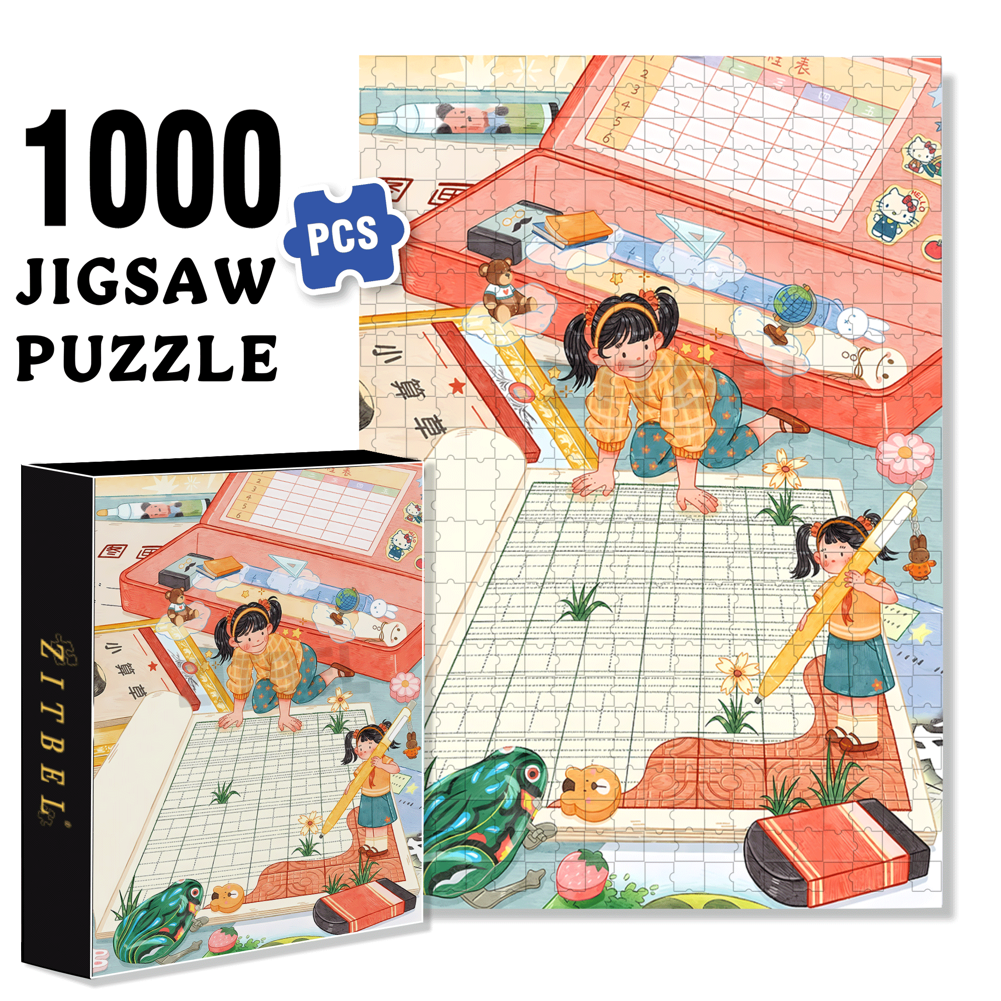 I Miss Summer 500pcs/1000pcs Jigsaw Puzzle, Scratch-Resistant, Interactive Family Game & Brain-Boosting DIY Decor, Perfect for Halloween, Christmas & New Year Gifts, Family Puzzle Game