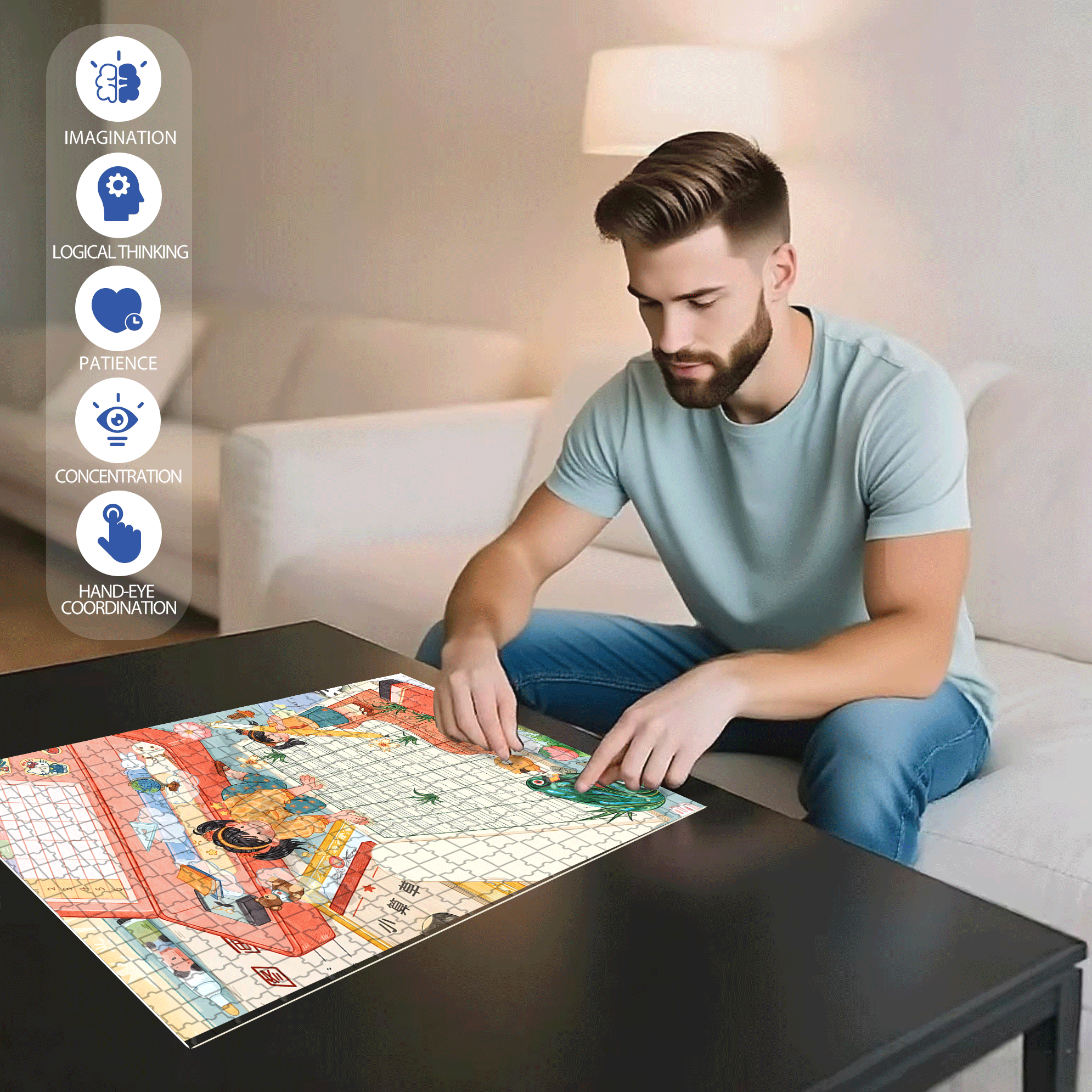 I Miss Summer 500pcs/1000pcs Jigsaw Puzzle, Scratch-Resistant, Interactive Family Game & Brain-Boosting DIY Decor, Perfect for Halloween, Christmas & New Year Gifts, Family Puzzle Game