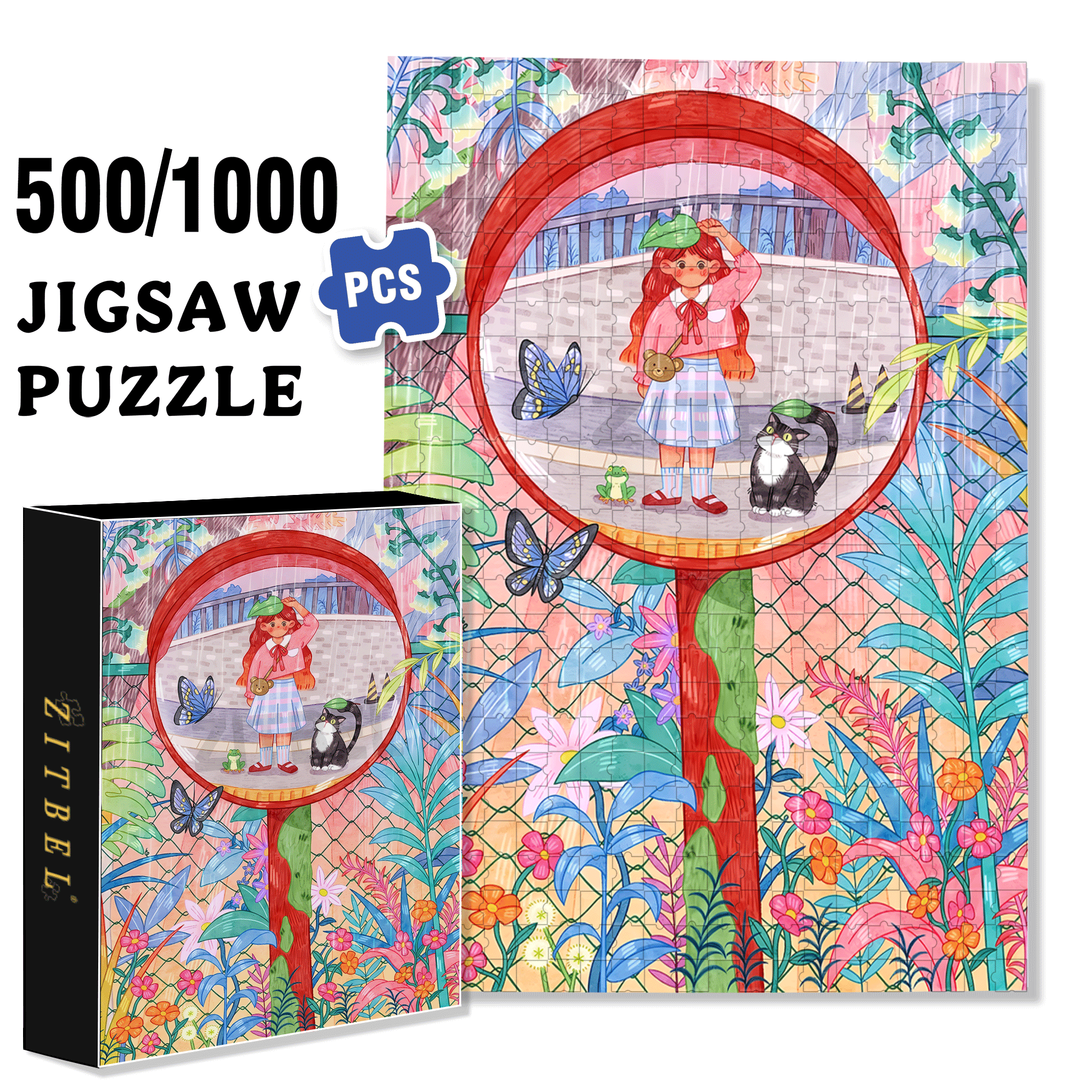 Leaf Shelter 500pcs/1000pcs Jigsaw Puzzle, Scratch-Resistant, Interactive Family Game & Brain-Boosting DIY Decor, Perfect for Halloween, Christmas & New Year Gifts, Family Puzzle Game