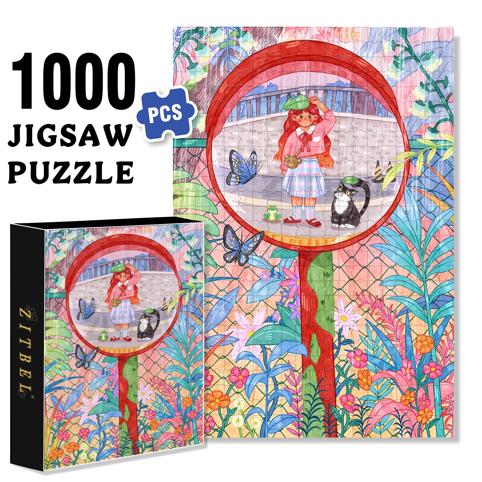 Leaf Shelter 500pcs/1000pcs Jigsaw Puzzle, Scratch-Resistant, Interactive Family Game & Brain-Boosting DIY Decor, Perfect for Halloween, Christmas & New Year Gifts, Family Puzzle Game