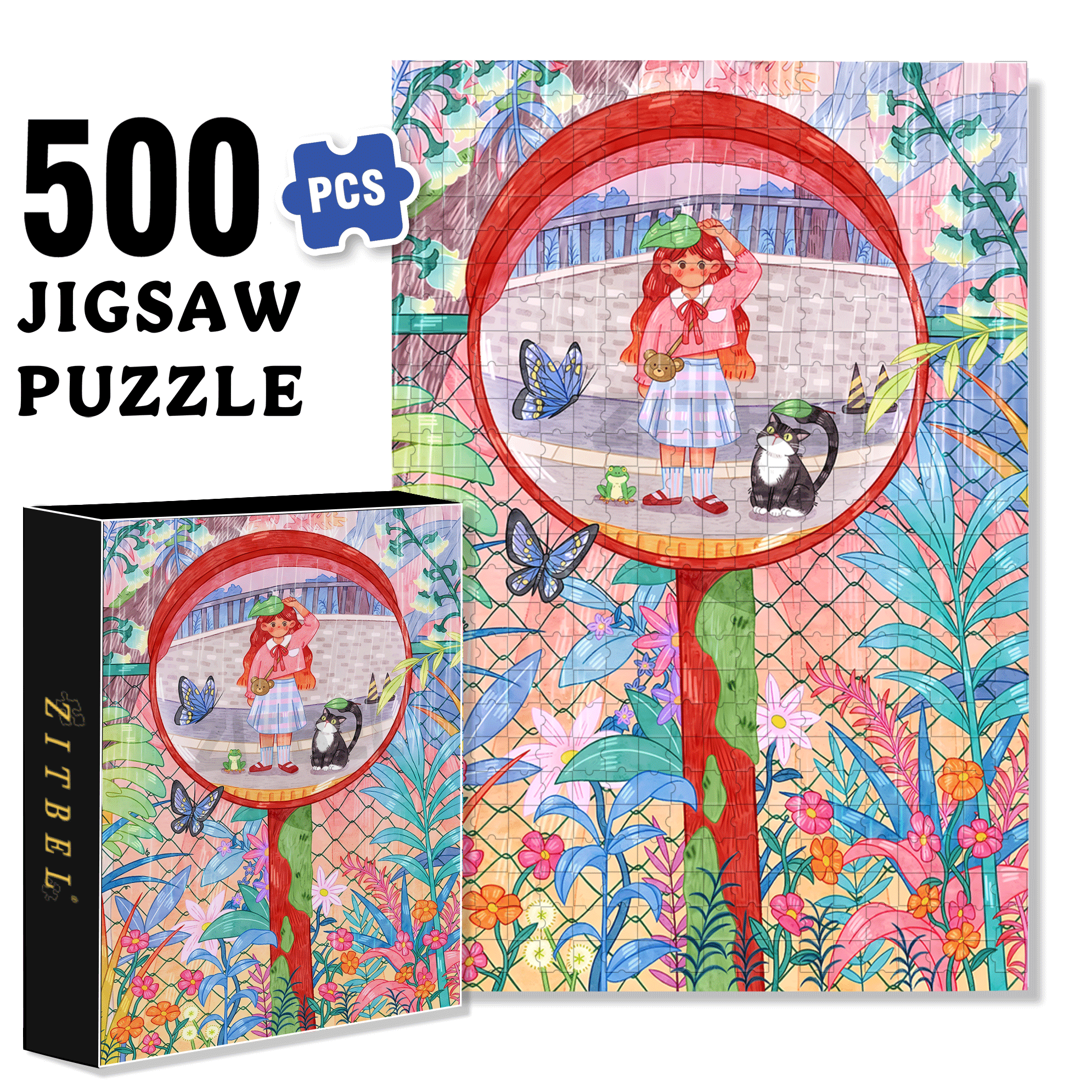 Leaf Shelter 500pcs/1000pcs Jigsaw Puzzle, Scratch-Resistant, Interactive Family Game & Brain-Boosting DIY Decor, Perfect for Halloween, Christmas & New Year Gifts, Family Puzzle Game