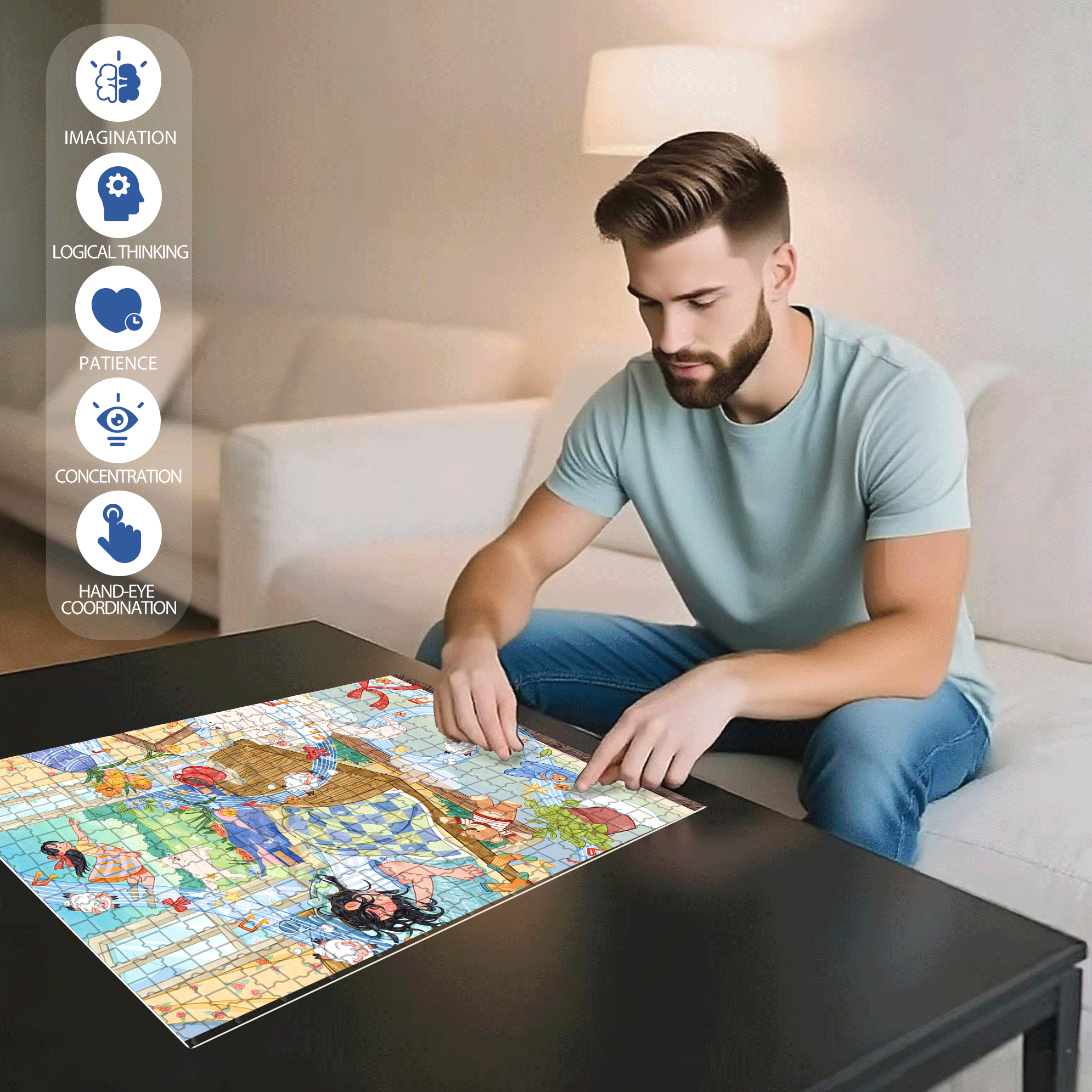 Own This Moment 500pcs/1000pcs Jigsaw Puzzle, Scratch-Resistant, Interactive Family Game & Brain-Boosting DIY Decor, Perfect for Halloween, Christmas & New Year Gifts, Family Puzzle Game