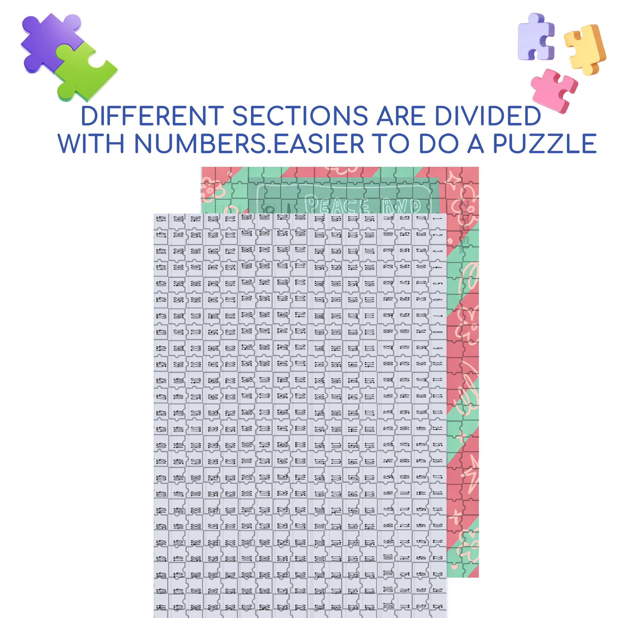 Peace & Love 3 500pcs/1000pcs Jigsaw Puzzle, Scratch-Resistant, Interactive Family Game & Brain-Boosting DIY Decor, Perfect for Halloween, Christmas & New Year Gifts, Family Puzzle Game