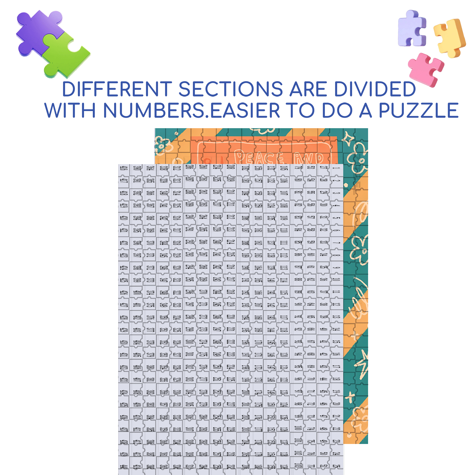 Peace & Love 4 500pcs/1000pcs Jigsaw Puzzle, Scratch-Resistant, Interactive Family Game & Brain-Boosting DIY Decor, Perfect for Halloween, Christmas & New Year Gifts, Family Puzzle Game