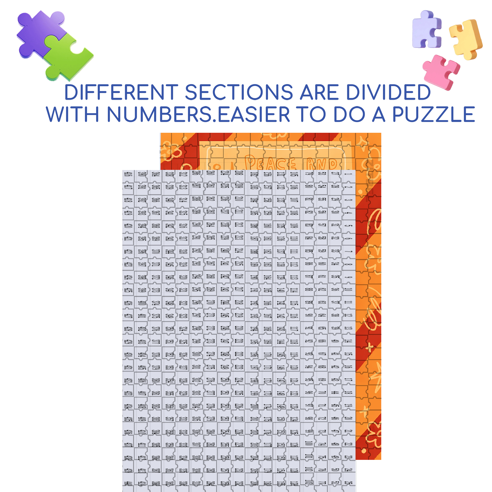 Peace & Love 500pcs/1000pcs Jigsaw Puzzle, Scratch-Resistant, Interactive Family Game & Brain-Boosting DIY Decor, Perfect for Halloween, Christmas & New Year Gifts, Family Puzzle Game