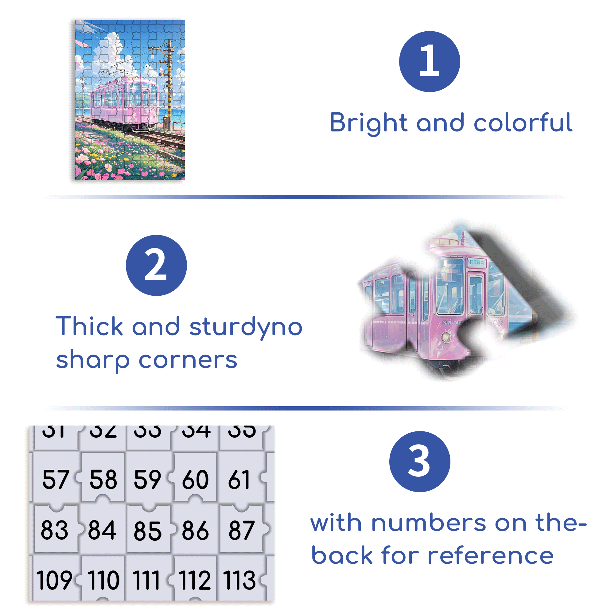 Pink Tram 500pcs/1000pcs Jigsaw Puzzle, Scratch-Resistant, Interactive Family Game & Brain-Boosting DIY Decor, Perfect for Halloween, Christmas & New Year Gifts, Family Puzzle Game