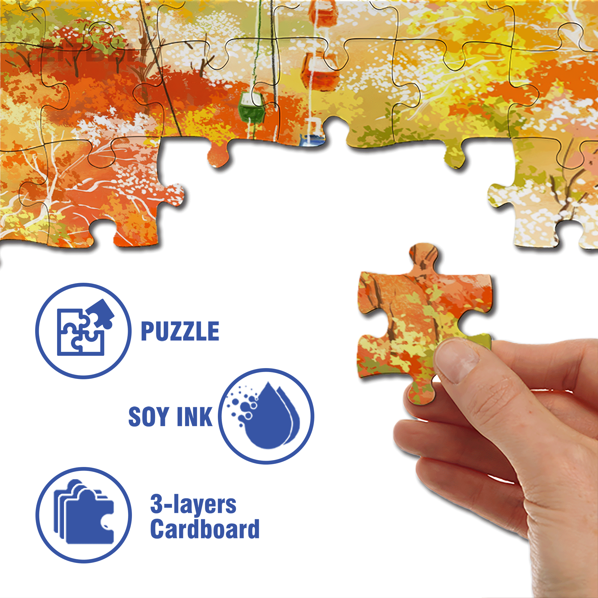 Record Autumn with Painting 2 500pcs/1000pcs Jigsaw Puzzle, Scratch-Resistant, Interactive Family Game & Brain-Boosting DIY Decor, Perfect for Halloween, Christmas & New Year Gifts, Family Puzzle Game