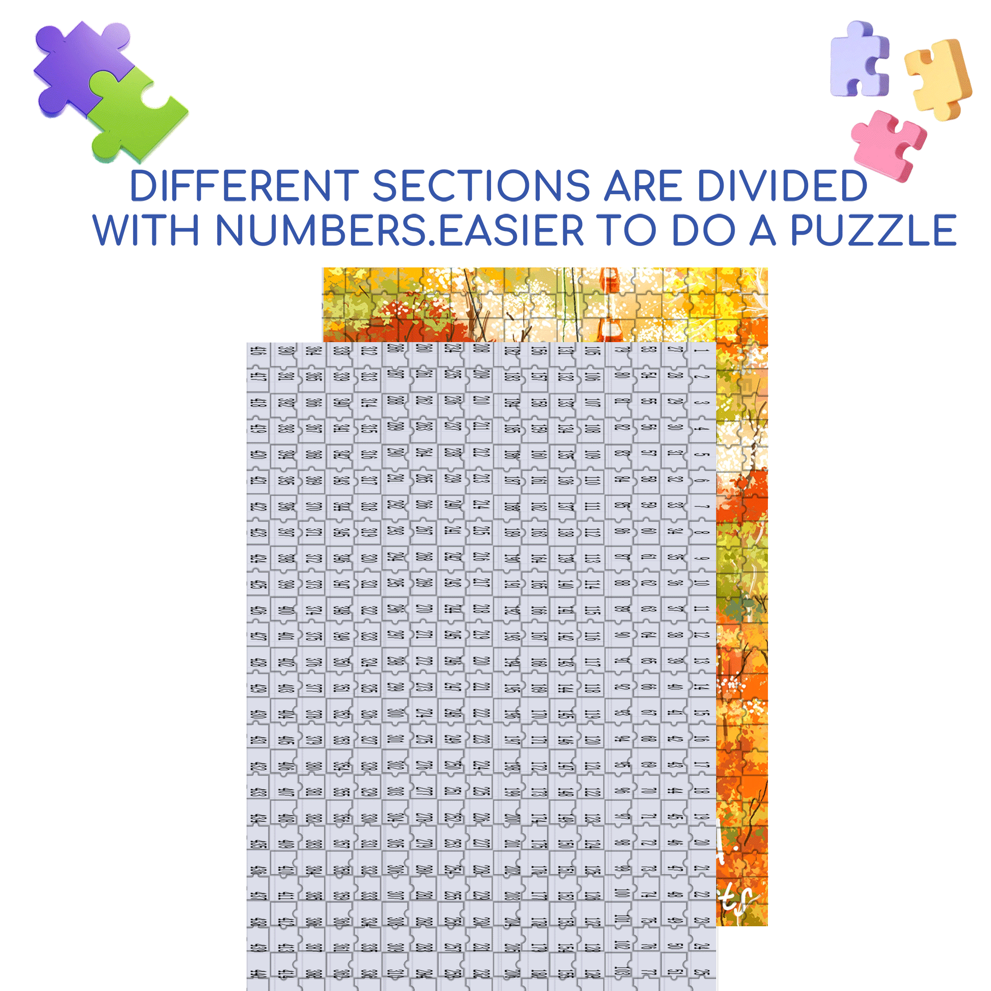 Record Autumn with Painting 2 500pcs/1000pcs Jigsaw Puzzle, Scratch-Resistant, Interactive Family Game & Brain-Boosting DIY Decor, Perfect for Halloween, Christmas & New Year Gifts, Family Puzzle Game
