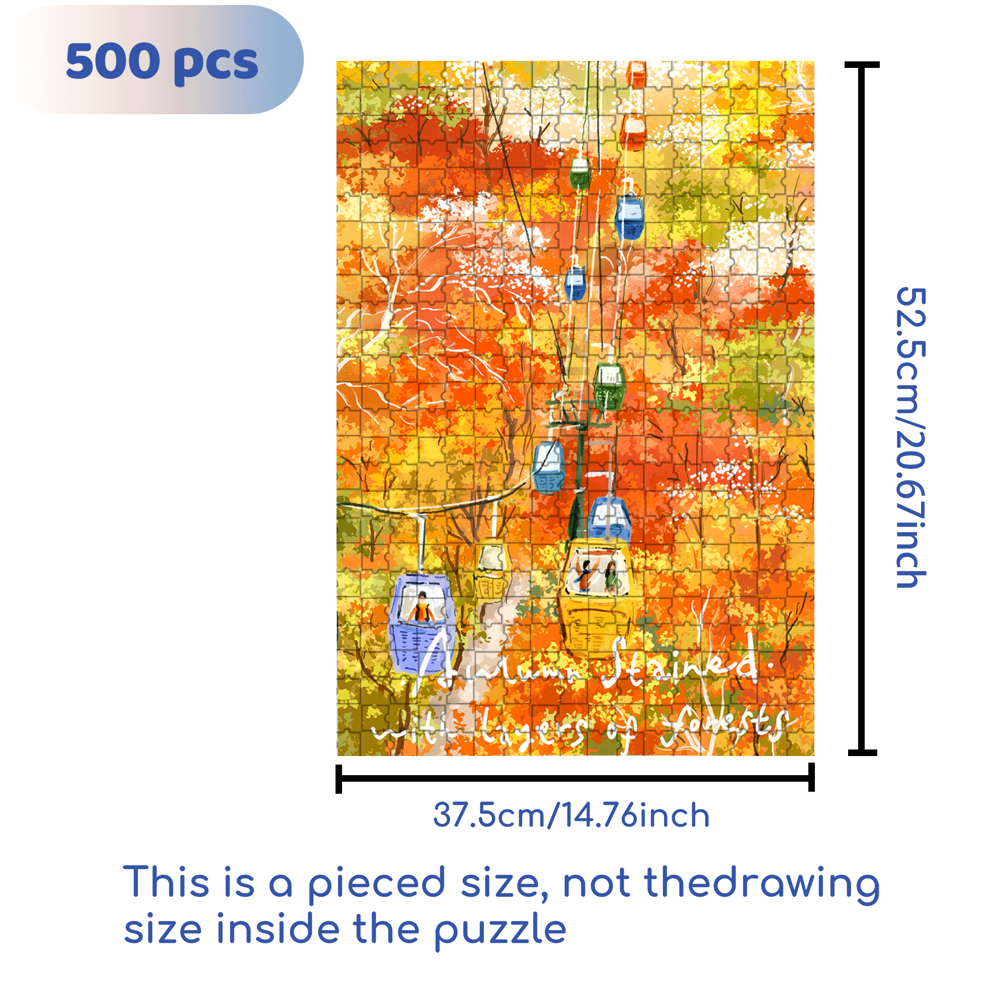 Record Autumn with Painting 2 500pcs/1000pcs Jigsaw Puzzle, Scratch-Resistant, Interactive Family Game & Brain-Boosting DIY Decor, Perfect for Halloween, Christmas & New Year Gifts, Family Puzzle Game