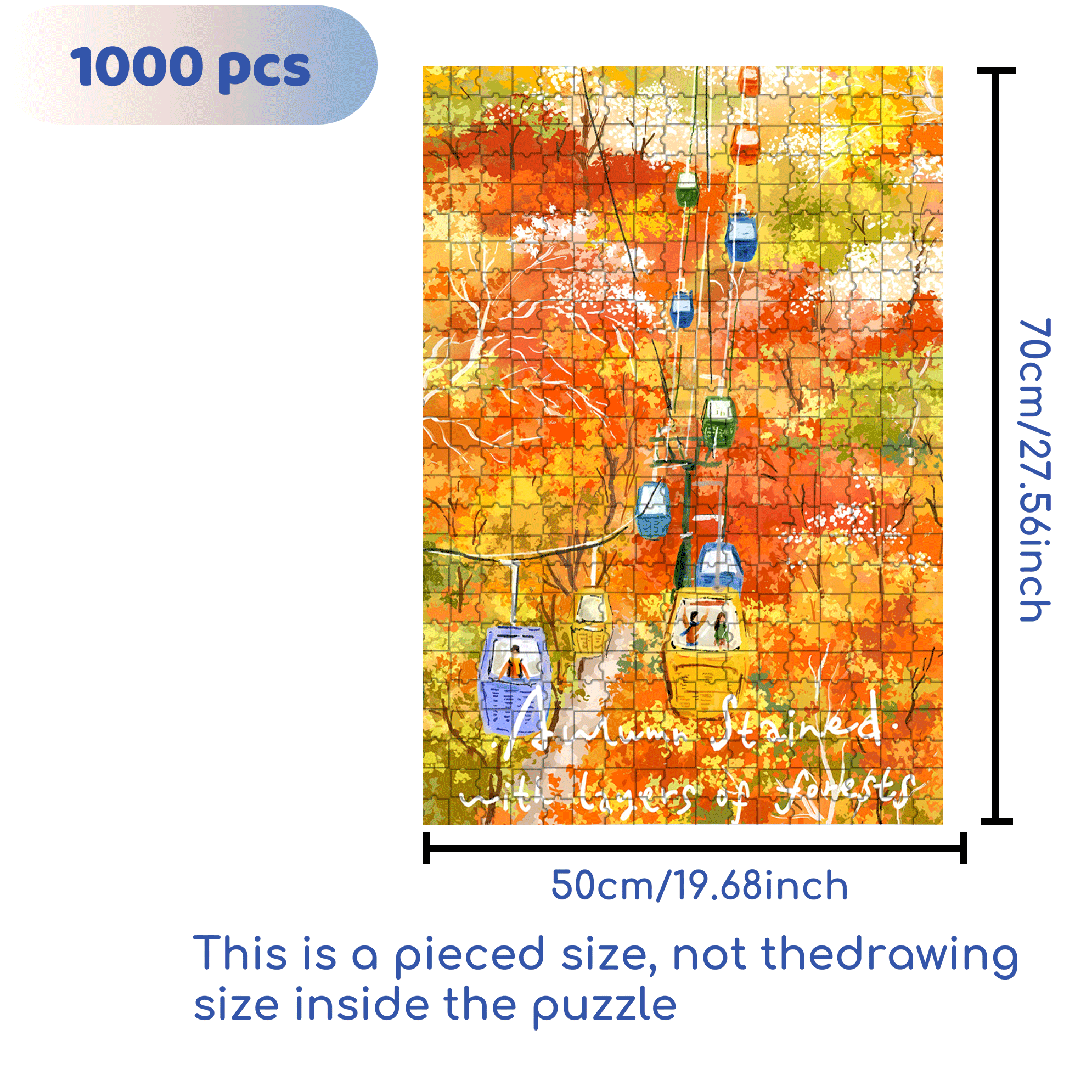 Record Autumn with Painting 2 500pcs/1000pcs Jigsaw Puzzle, Scratch-Resistant, Interactive Family Game & Brain-Boosting DIY Decor, Perfect for Halloween, Christmas & New Year Gifts, Family Puzzle Game